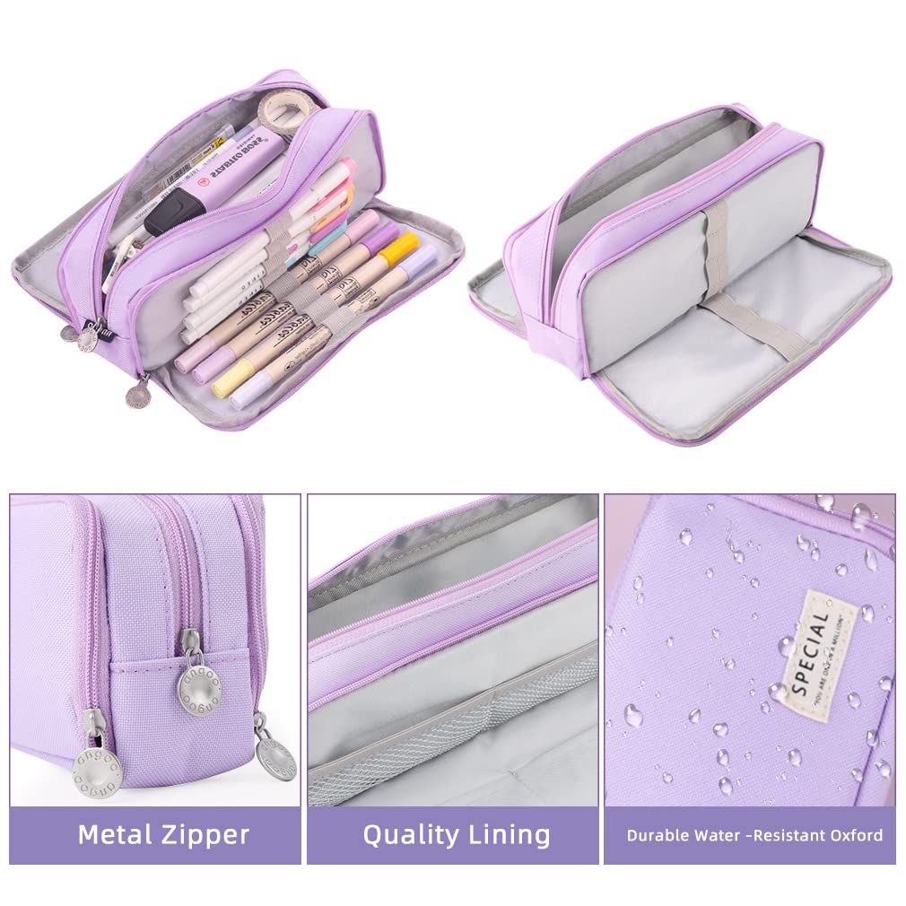 iSuperb Large Pencil Case 3 Compartments Pencil Pouch Big Capacity Pencil Bag for Kids Teen Girls