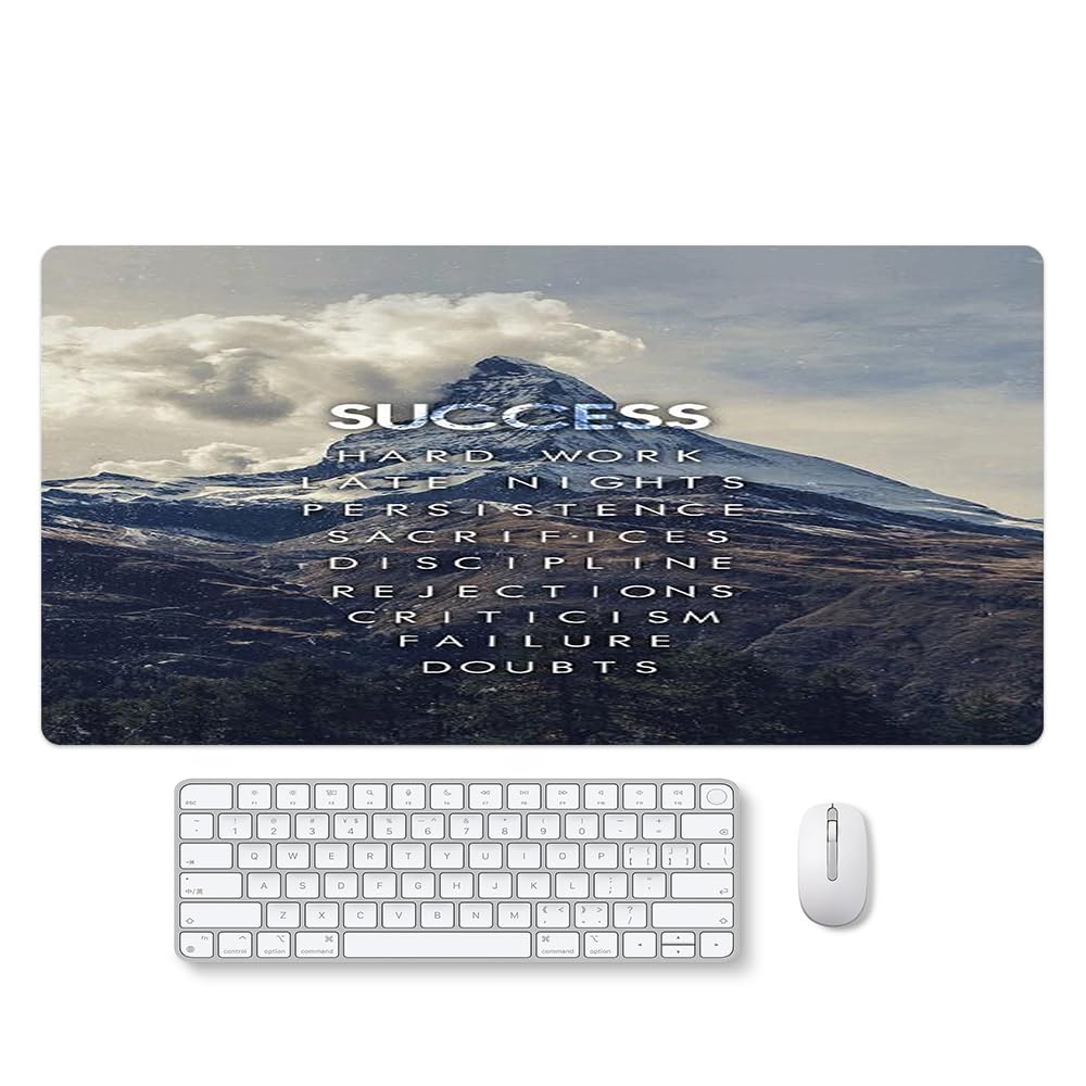 Reateforin Success Mountain Desk Mat,Inspirational Large Mouse Pad 31.5"x15.7" Extended Gaming