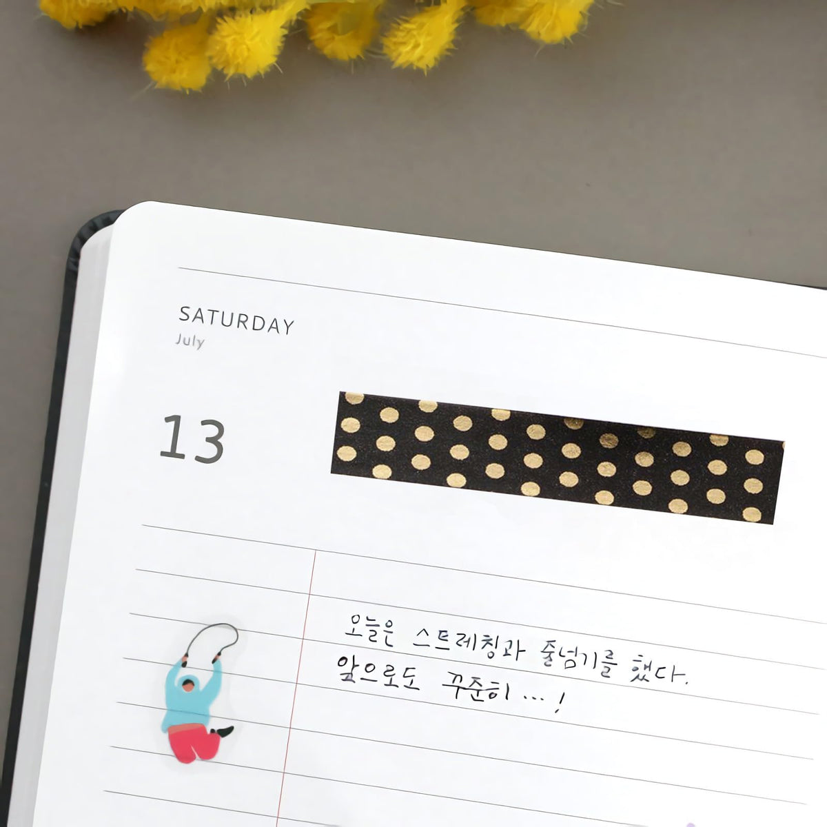 CIAJIE Black Point Foil Dots Washi Tape,5/8" x 393 inches(15mm*10M) Wave Foil Dots Washi Tape
