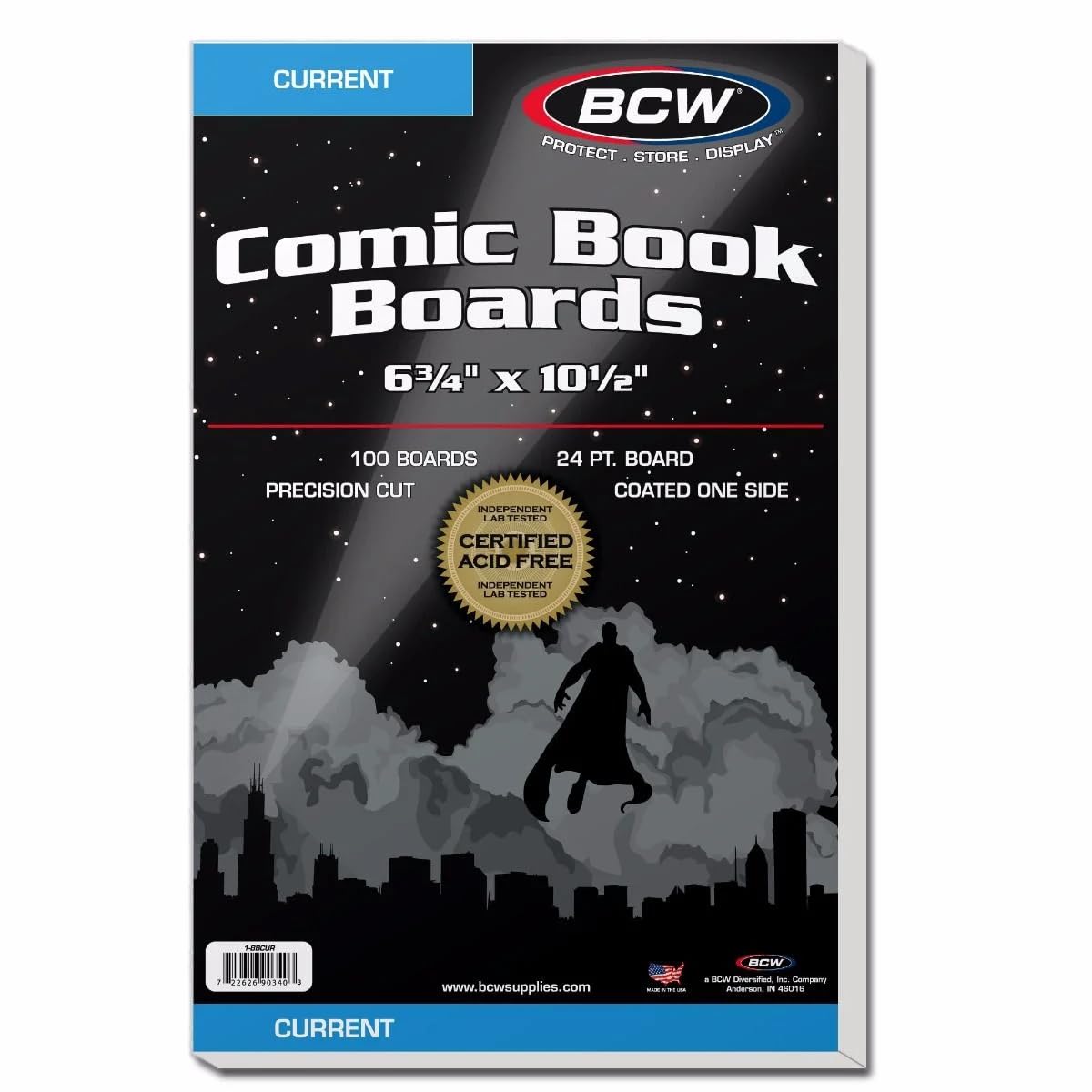 BCW Current Comic Backing Boards, 6.75 x 10.5 Inches, 24 Pt, 100 Count