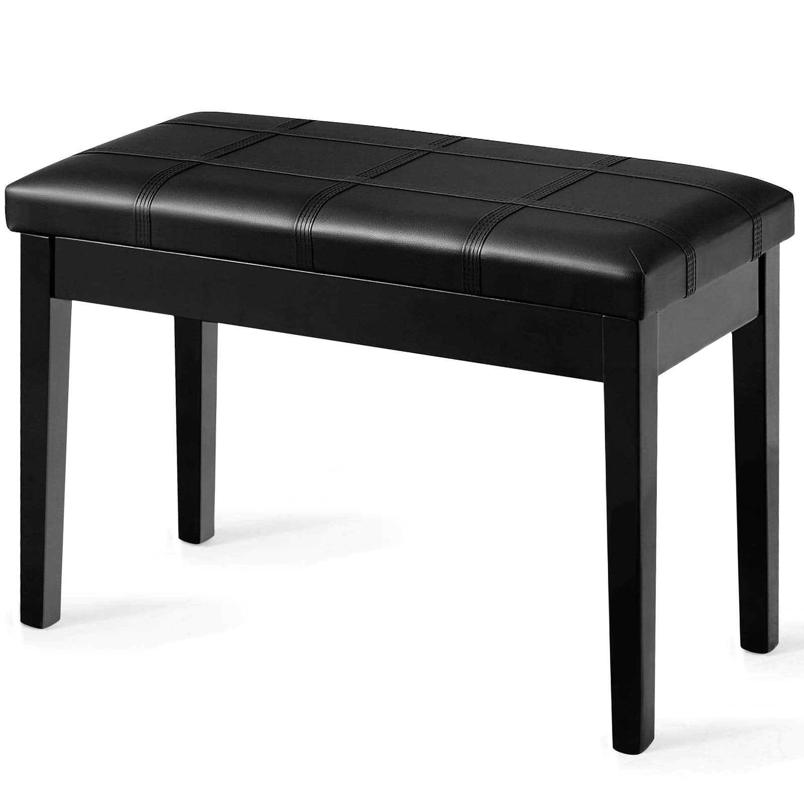 GOFLAME Piano Bench with Padded Cushion and Music Storage, Comfortable Double Duet Seat with PU