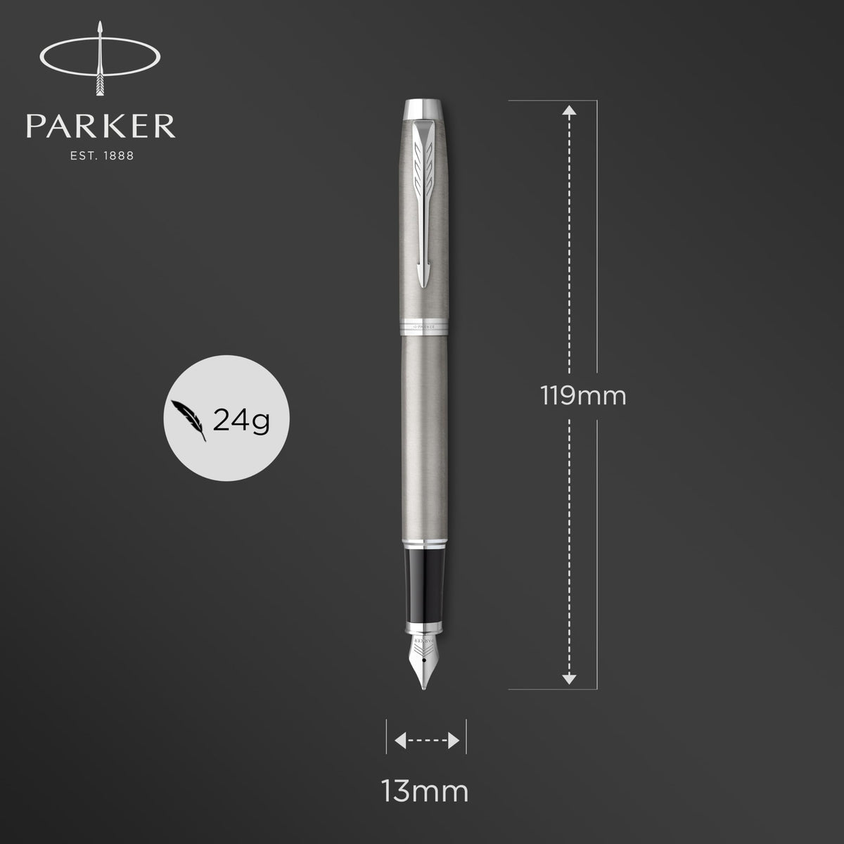 Parker IM Duo Gift Set with Ballpoint Pen & Fountain Pen | Stainless Steel Chrome Trim | Blue Ink