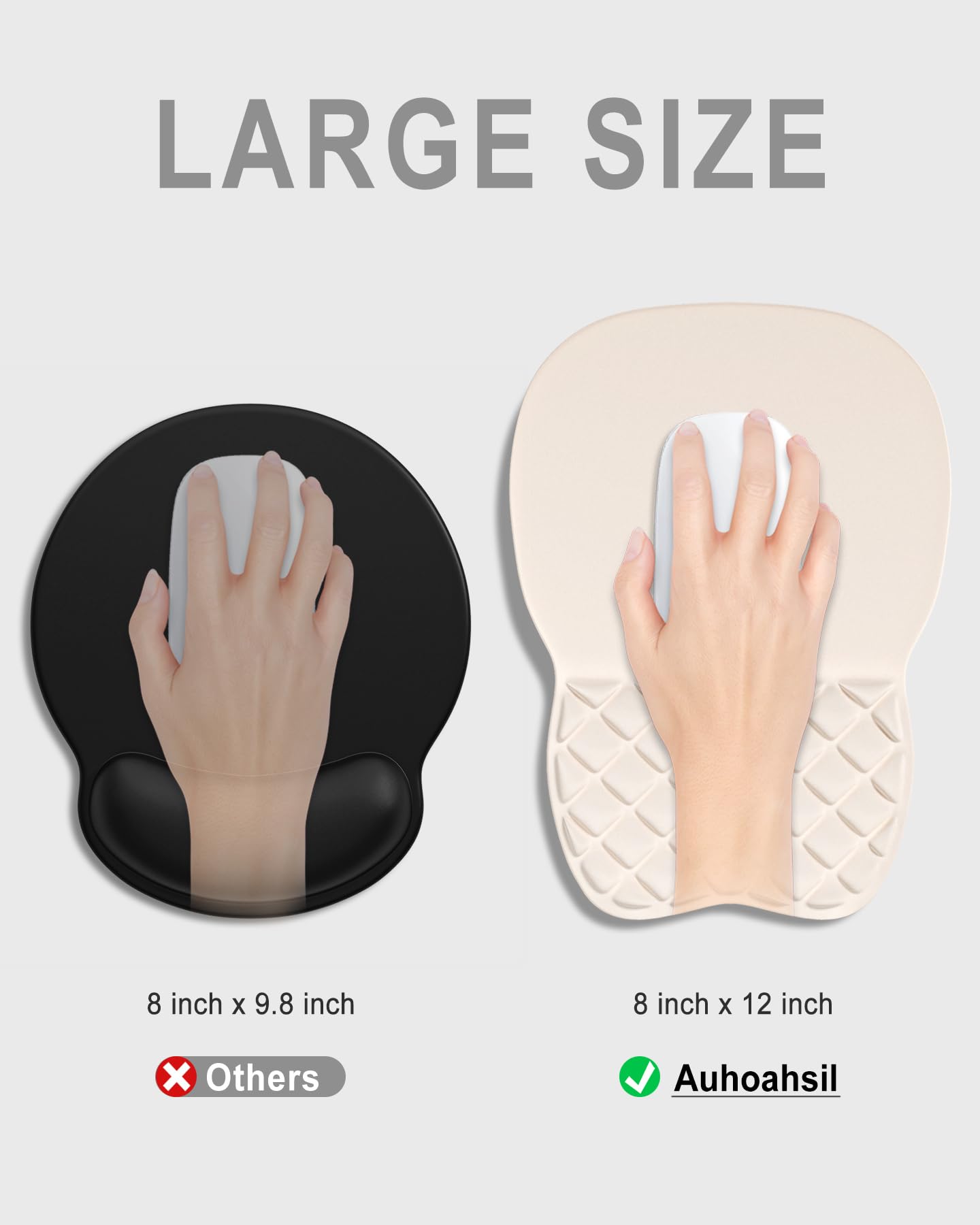 Auhoahsil Ergonomic Mouse Pad with Wrist Rest, Comfortable Slope Computer Mouse Mat with Wrist