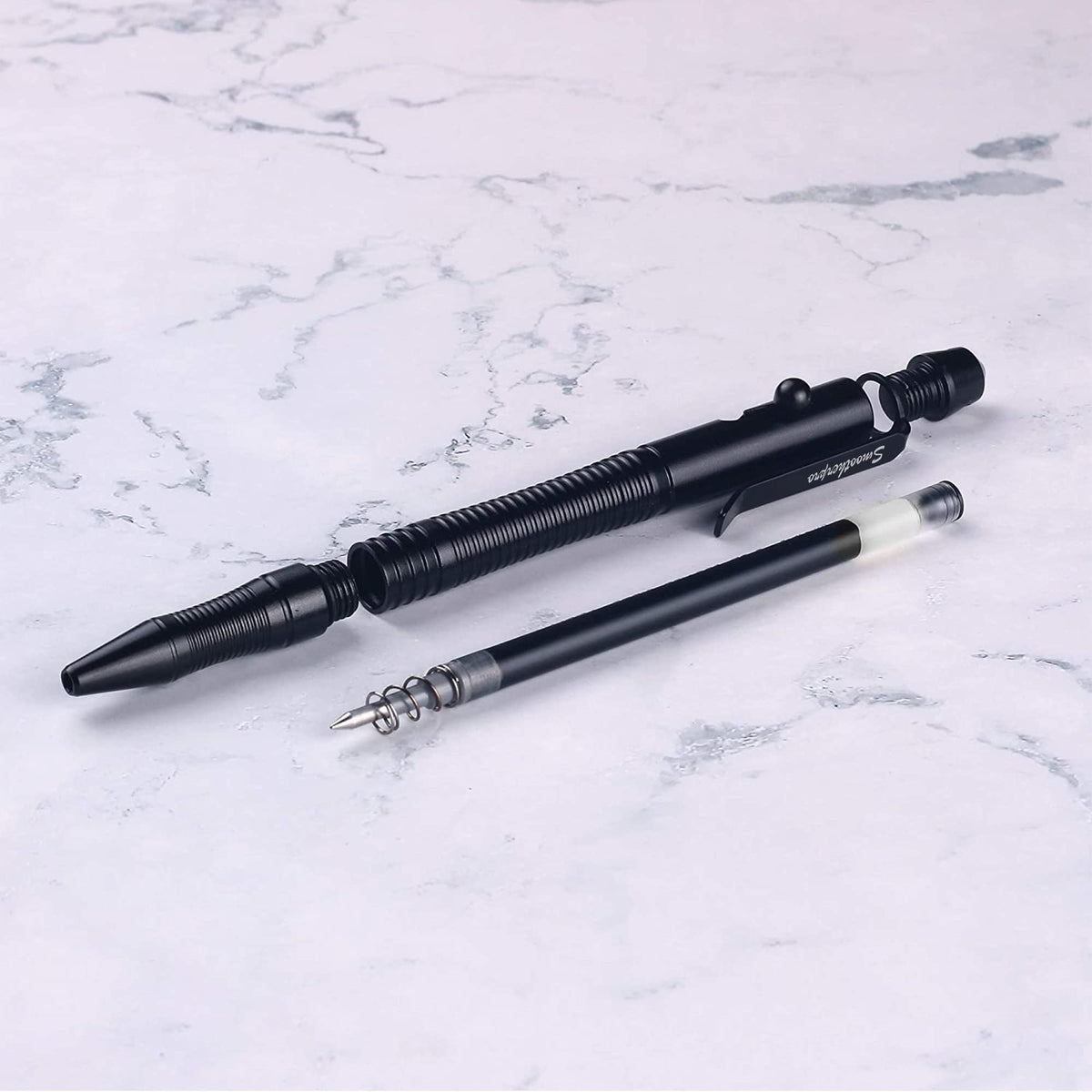 SMOOTHERPRO Aluminum Bolt Action Pen Compatible with Pilot G2 Refill, Gray