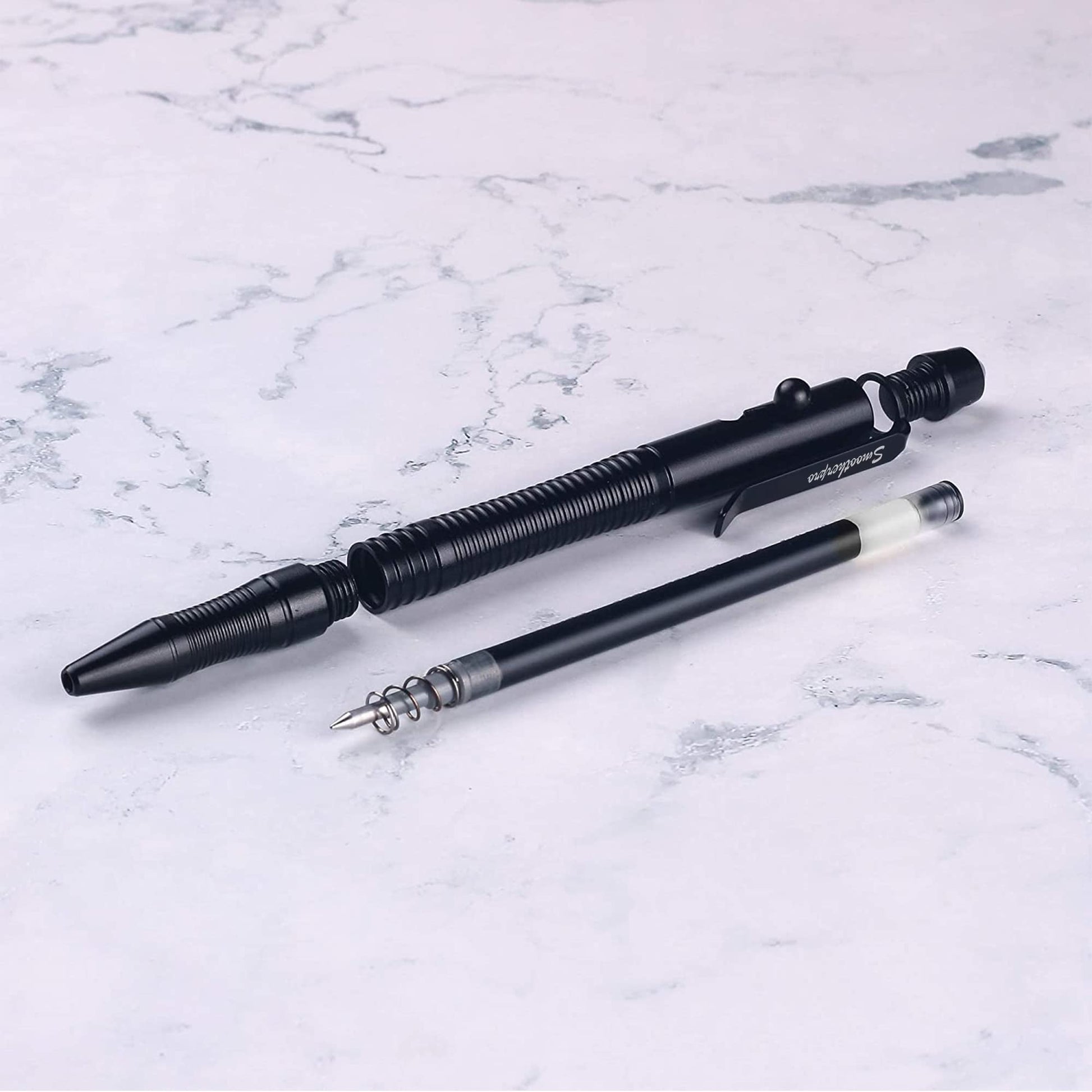 SMOOTHERPRO Aluminum Bolt Action Pen Compatible with Pilot G2 Refill, Gray
