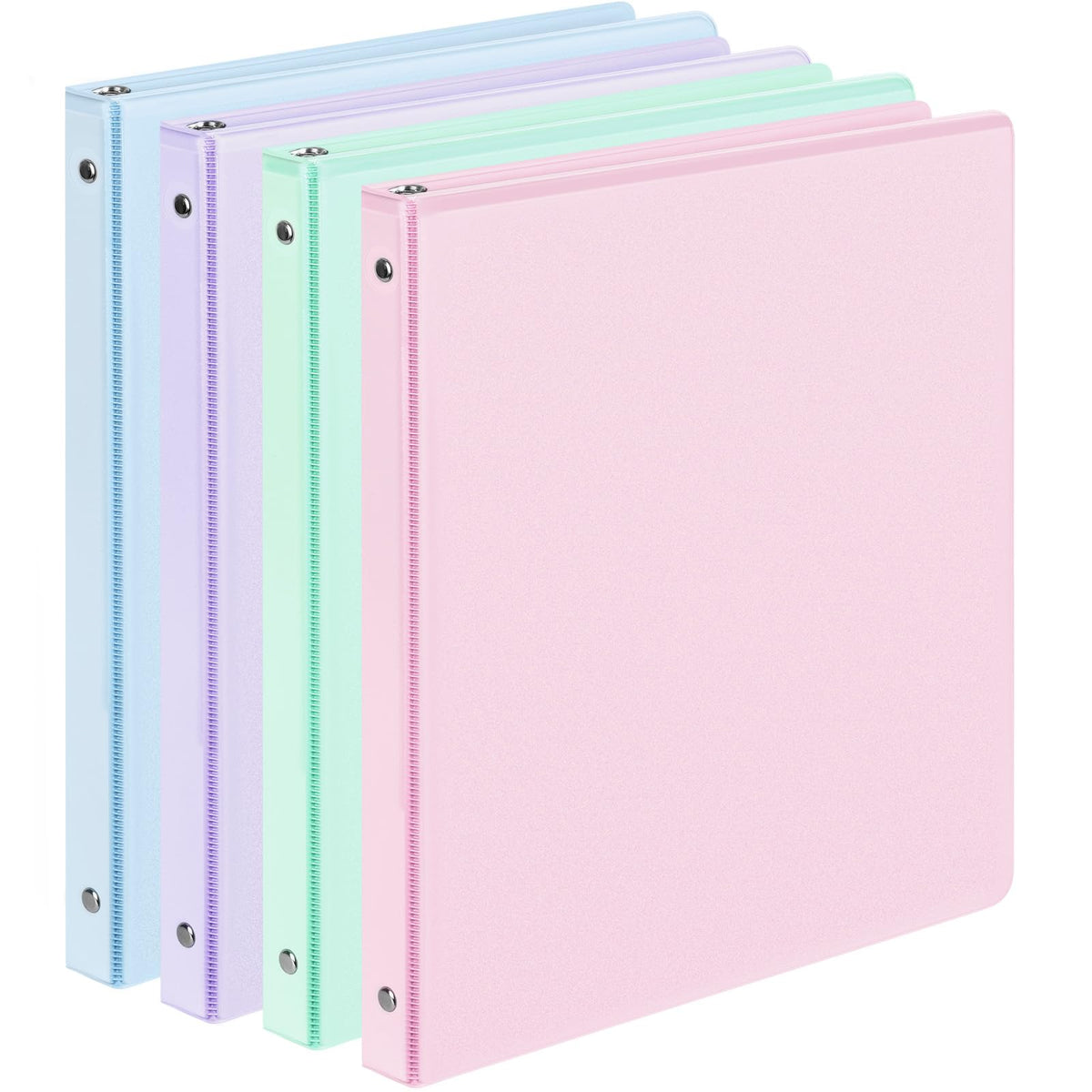 4 Pack 3 Ring Binders 0.5 Inch, Sooez Three Round Ring Binder with Pockets