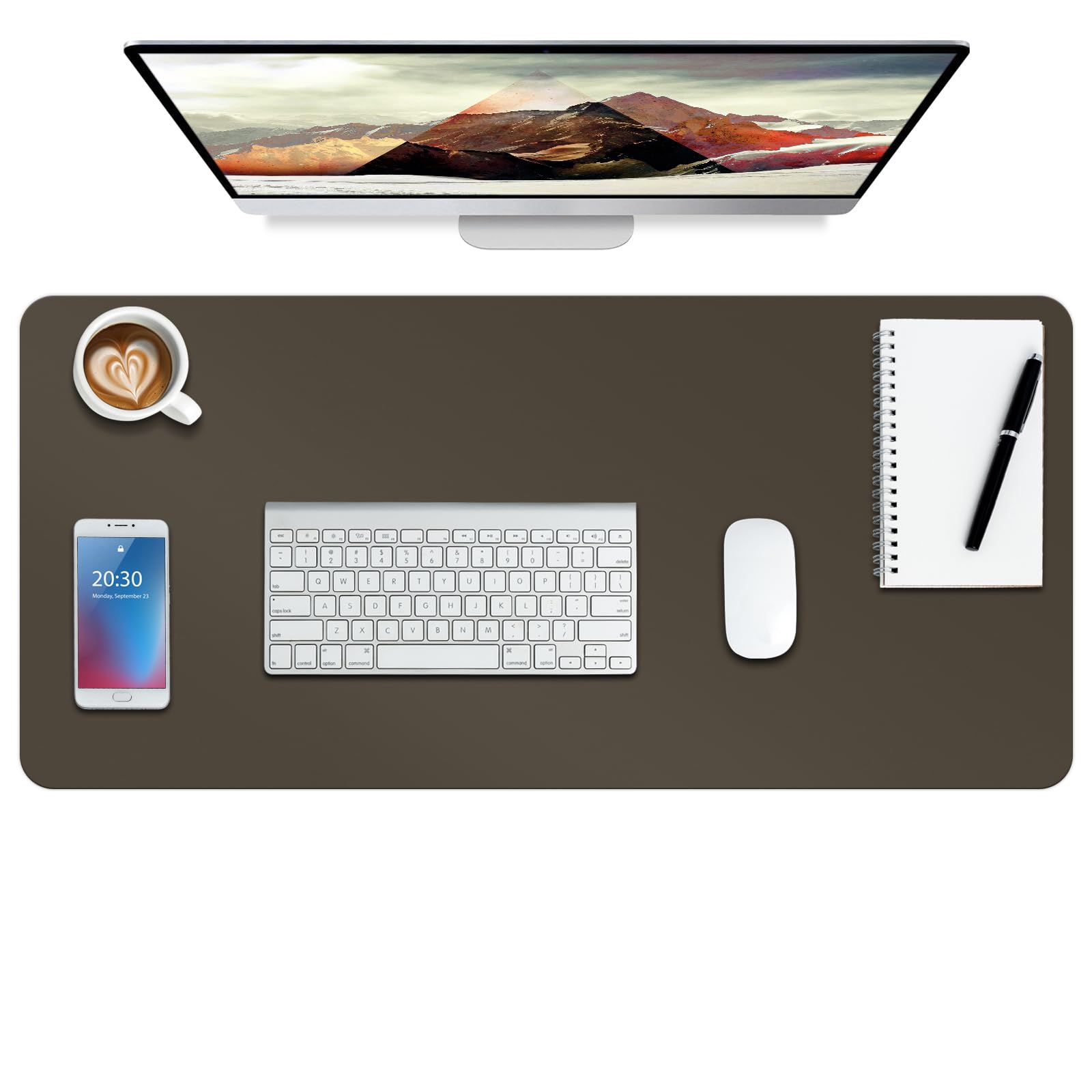 Boutilon Leather Desk Pad Protector,Non-Slip Mouse Pad,Laptop Desk Pad,Office Mouse Mat,Waterproof