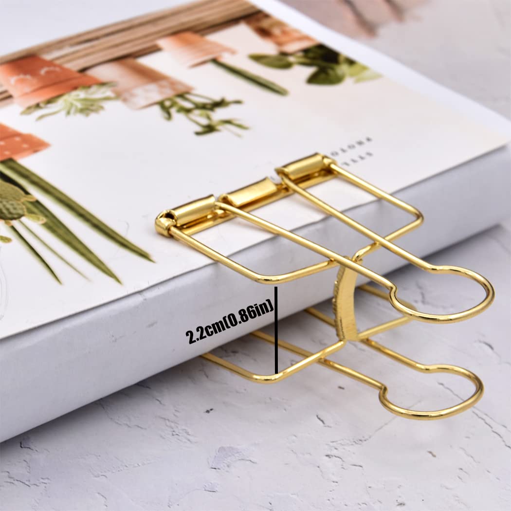 Extra Large Binder Clips 2 Inch, Big Paper Clamps Gold for Office School Supplies (15Pcs)