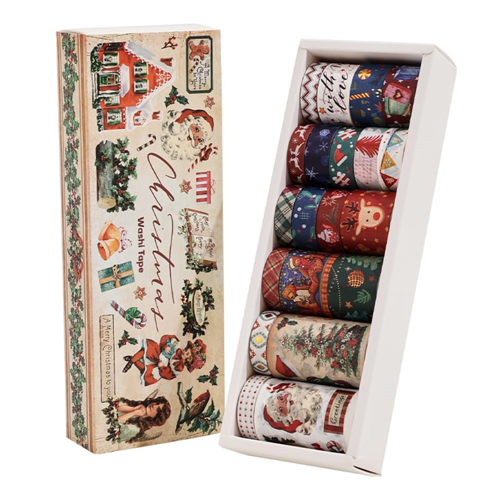 icceemee Christmas Theme Washi Tape Set, 20 Rolls Christmas Theme Washi TapeWritable Decorative