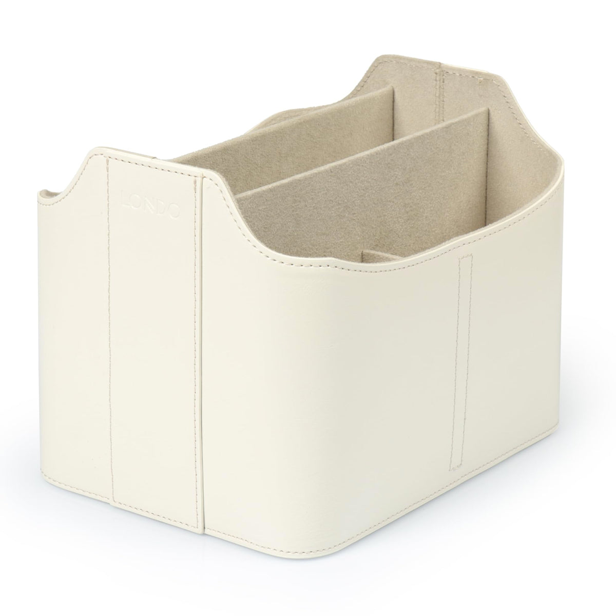 Londo PU Leather Remote Control Holder, Office Supplies Desk Organizer with Tablet Slot, Makeup
