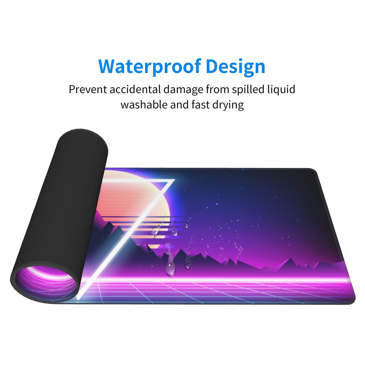 Retro Vaporwave Gaming Mouse Pad Cool Desk Mat Synthwave Neon Large XL Long Extended Pads Big