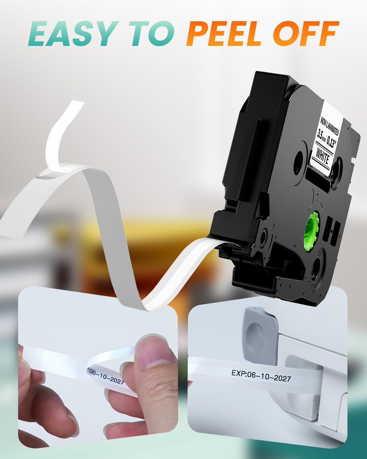 3.5mm 0.13'' Label Maker Tape Replacement for Brother TZe-N201 TZeN201