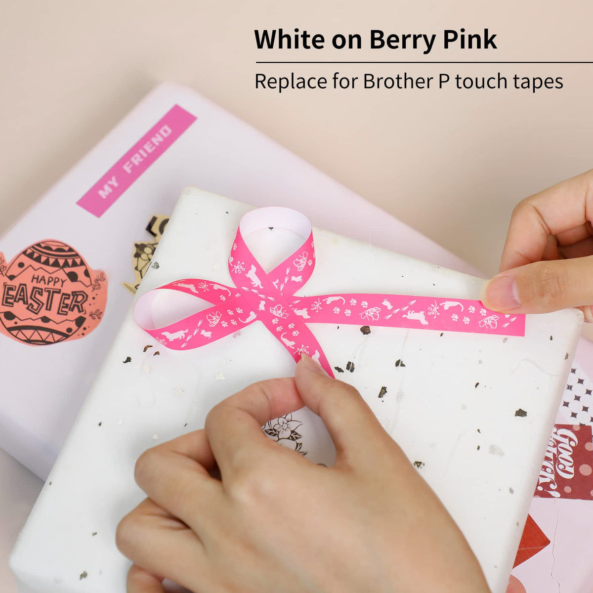 Compatible with Brother Label Maker Tape Pink TZE-MQP35 P-Touch Label Tape