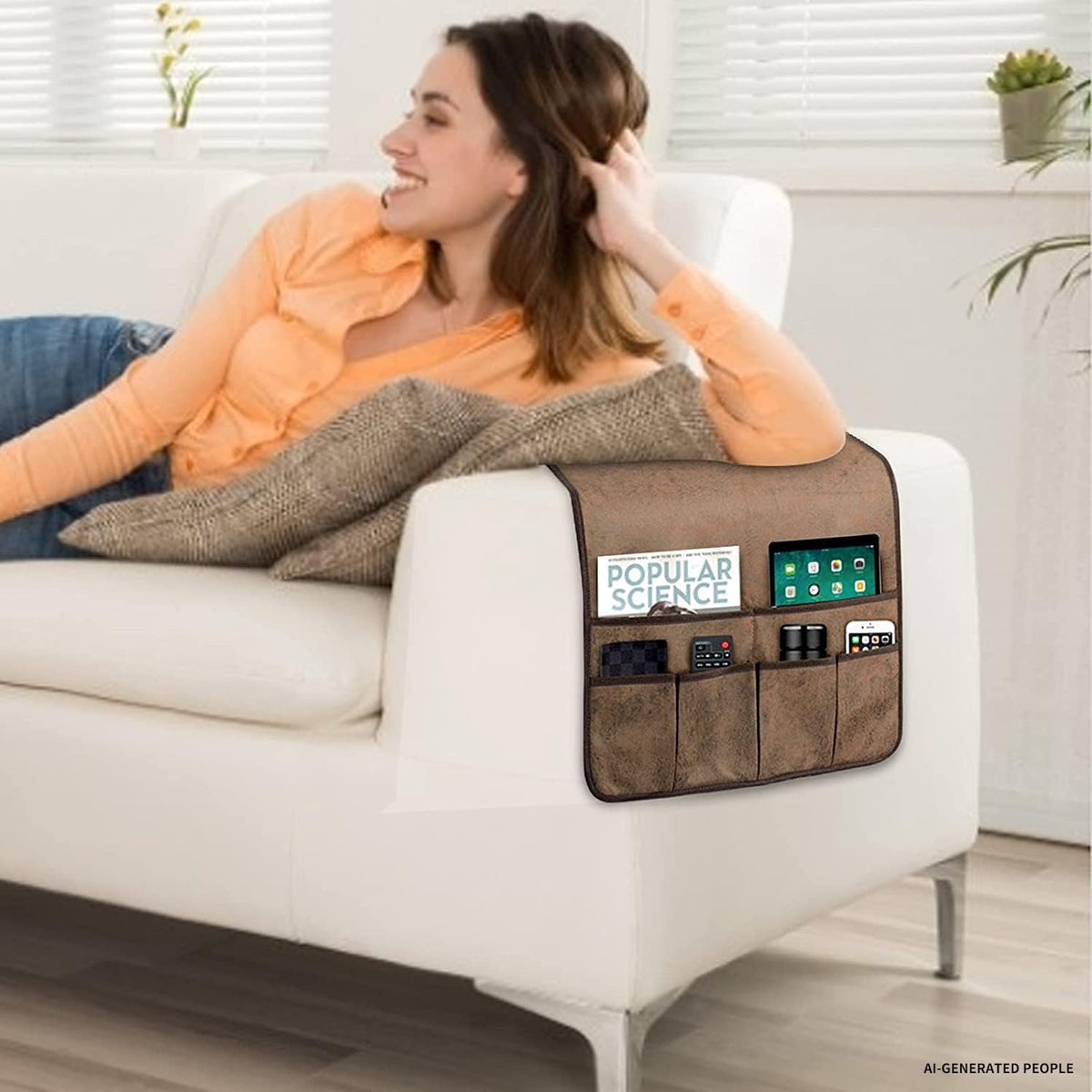 HAOMAIJIA Sofa Armrest Organizer, Remote Control Holder for Recliner Couch