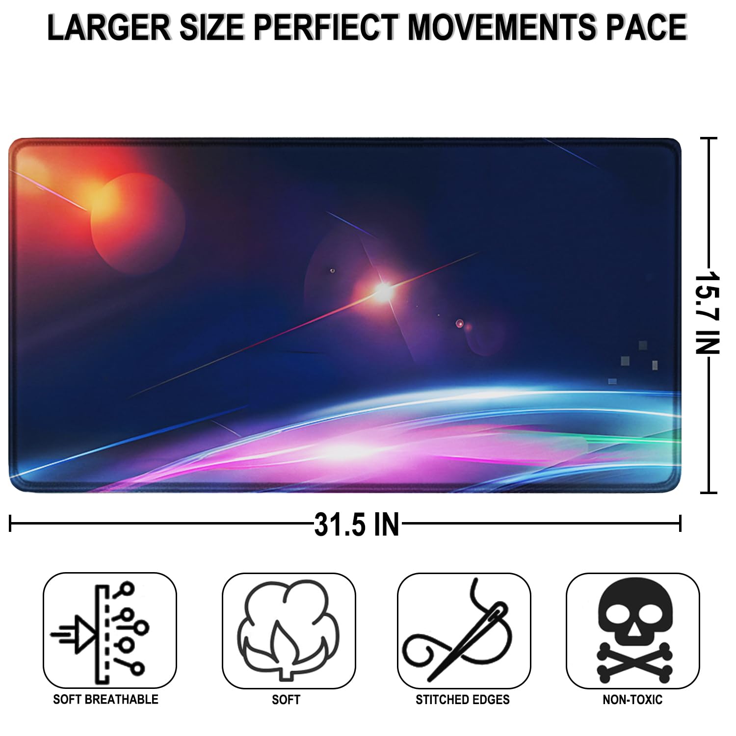 Large Extended Gaming Mouse Pad, 31.5" x15.7" Large Mat with Superior Micro-Weave Cloth, Water