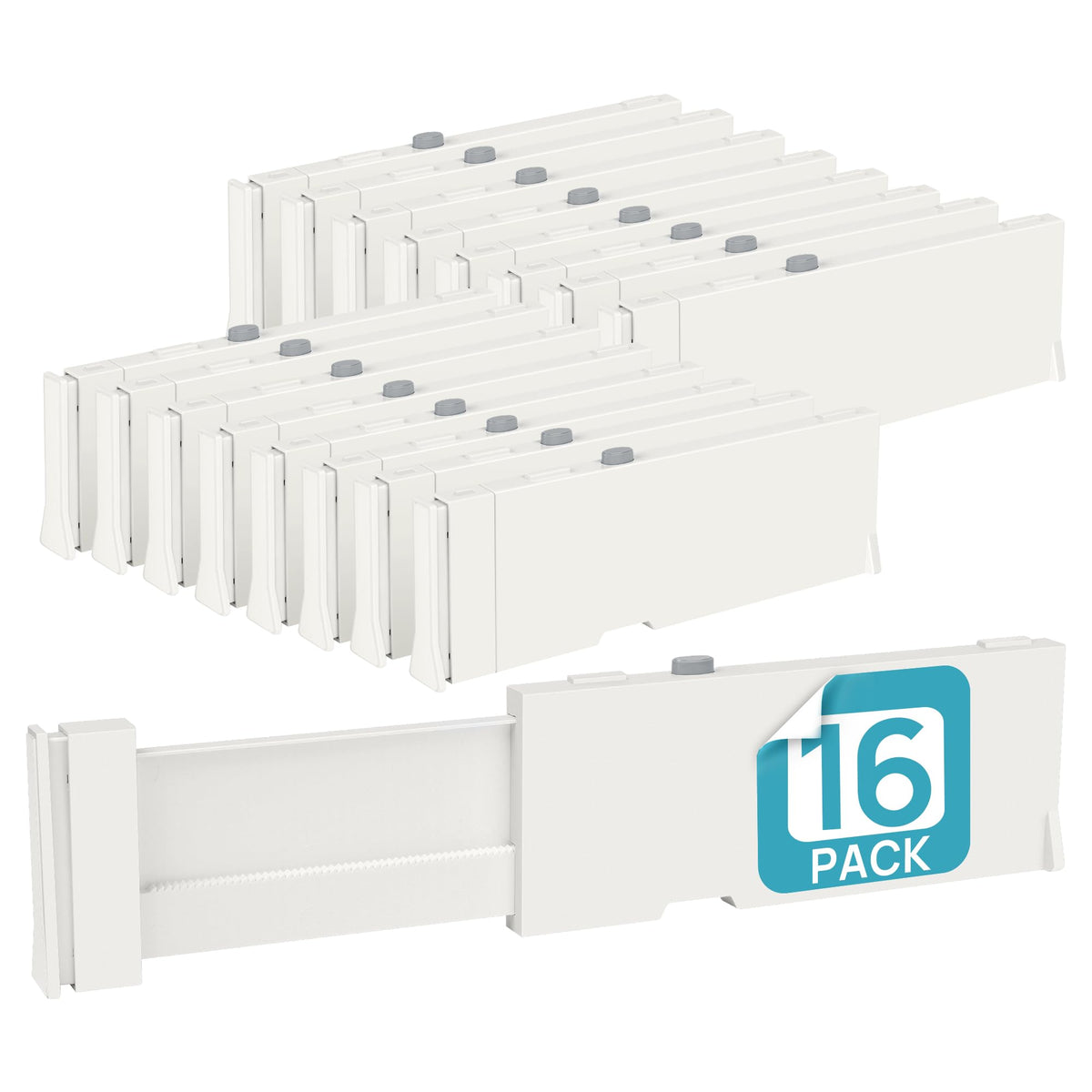 Vtopmart 16 Pack Drawer Dividers for Clothes, 4" High 11.3"-17" Adjustable Expandable Dresser