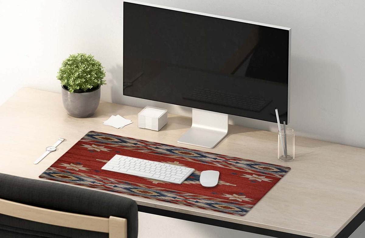SSOIU Extended Gaming Mouse Pad (35.5x15.7 in), Large Stable Rubber Base Mousepad with Stitched