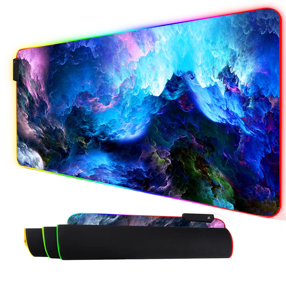 Imegny RGB Mouse Pad, Large Extended Soft Led Mouse Mat with Different Lighting Modes, 900 x 400mm