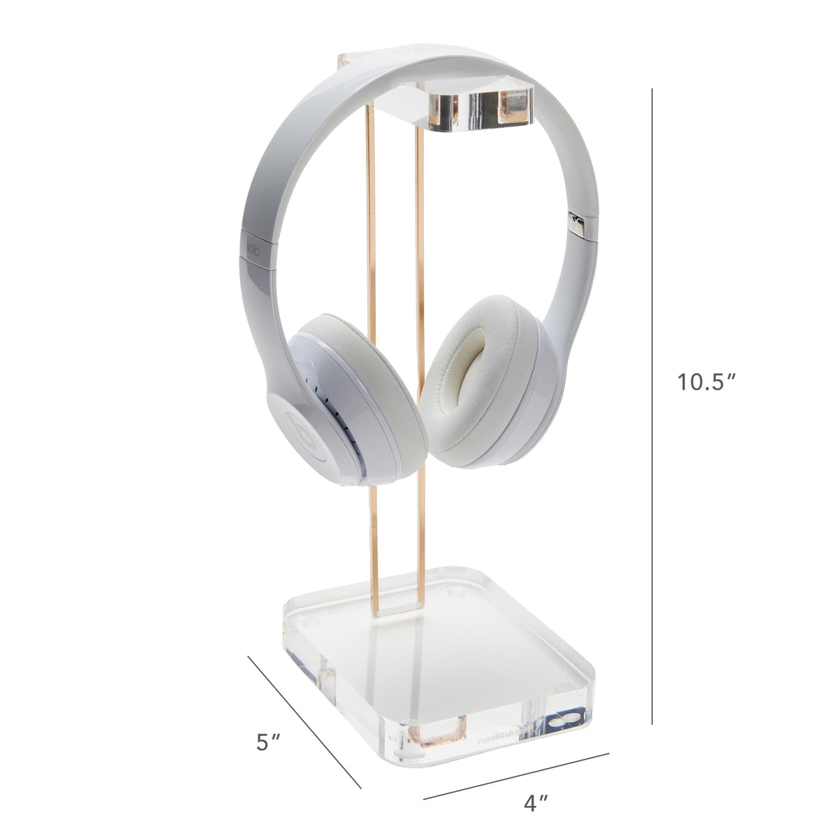 russell+hazel Acrylic Headphone Stand with Gold Hardware, Clear