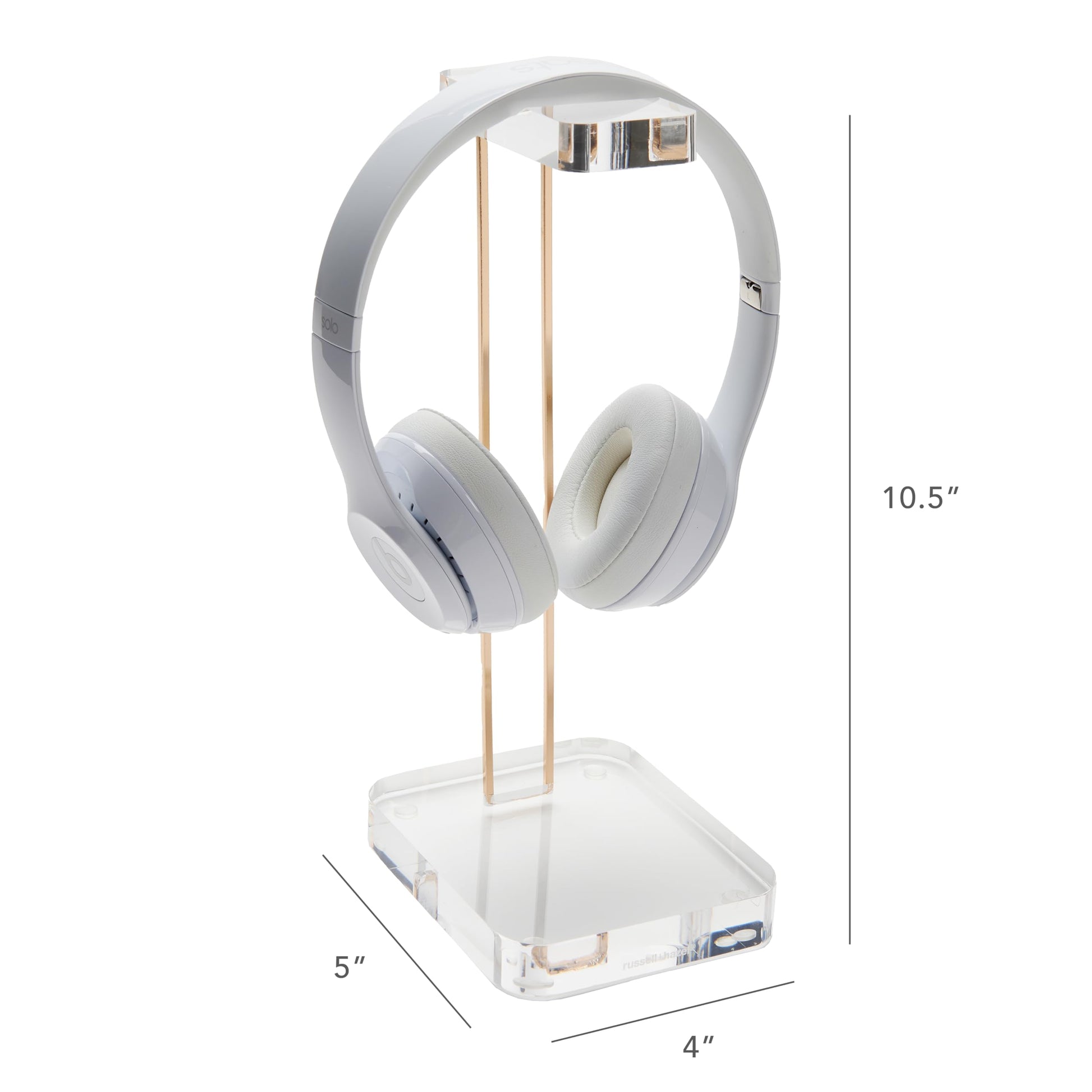 russell+hazel Acrylic Headphone Stand with Gold Hardware, Clear