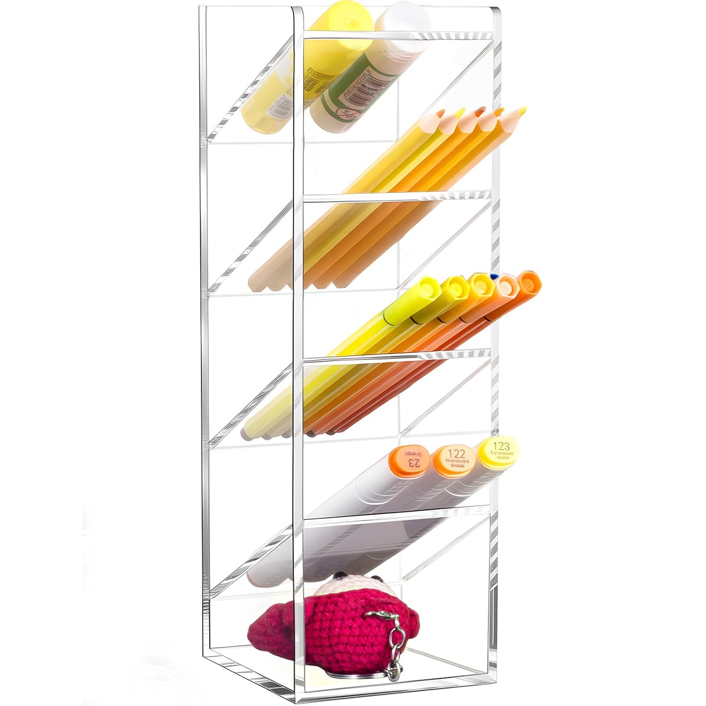 BEYGORM Acrylic Vertical Marker Organizer for 50 Markers, Desk Orgaizer