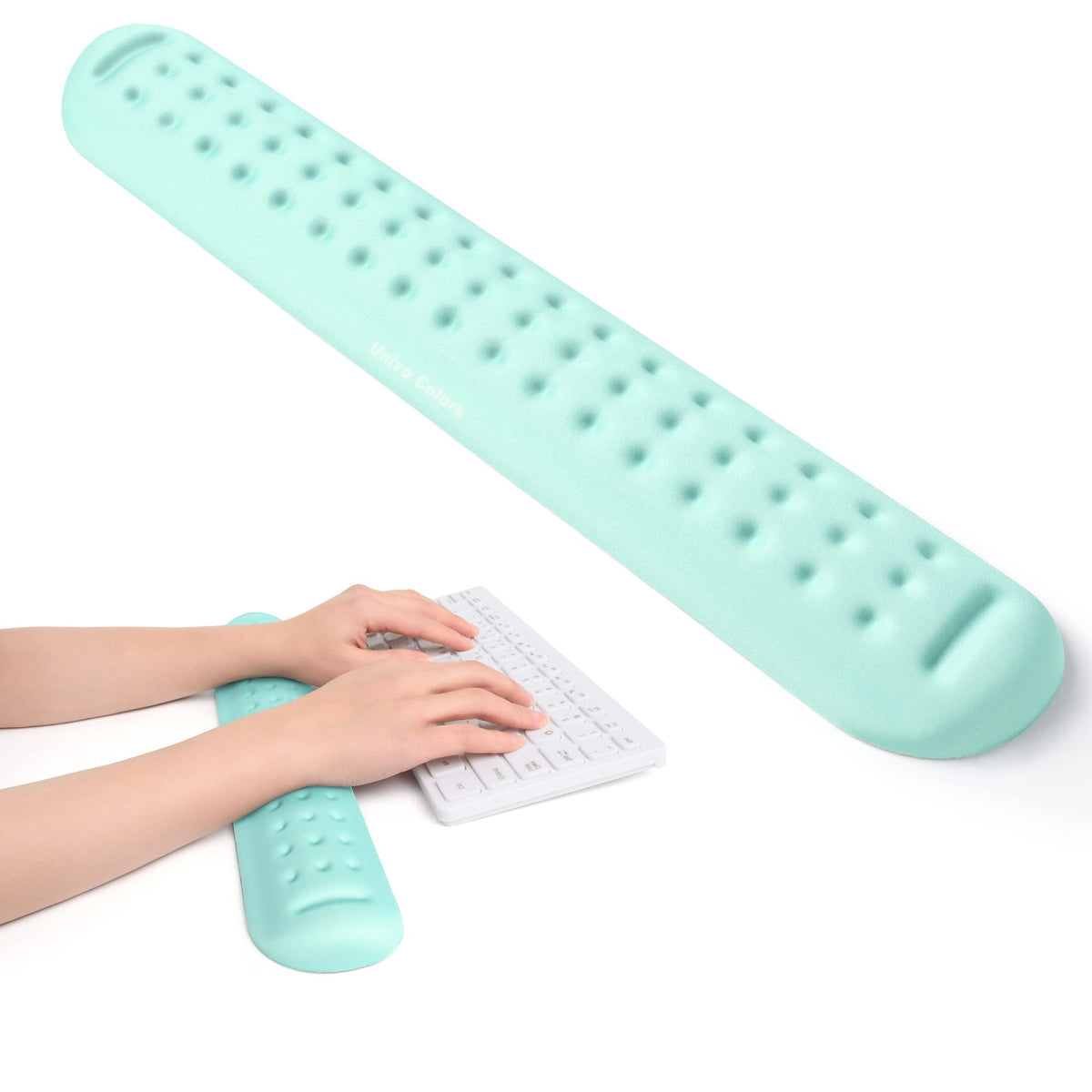 UnivoColors Turquoise Green Superfine Memory Foam Keyboard Wrist Rest Soft Gel Ergonomic Wrist