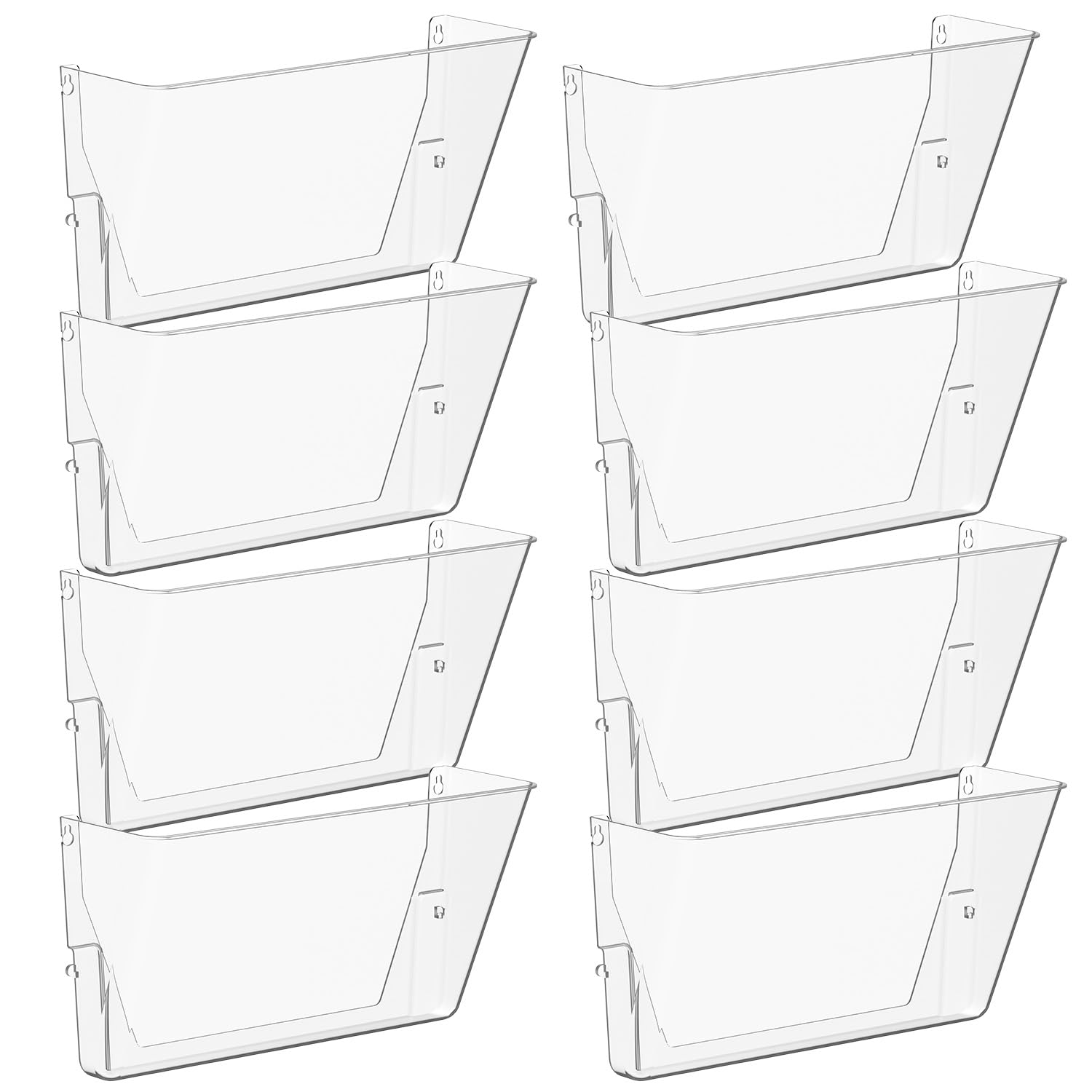Gawerk Clear Acrylic Single Pocket, Plastic Hanging Wall Mount File Holder for Office Home (Clear
