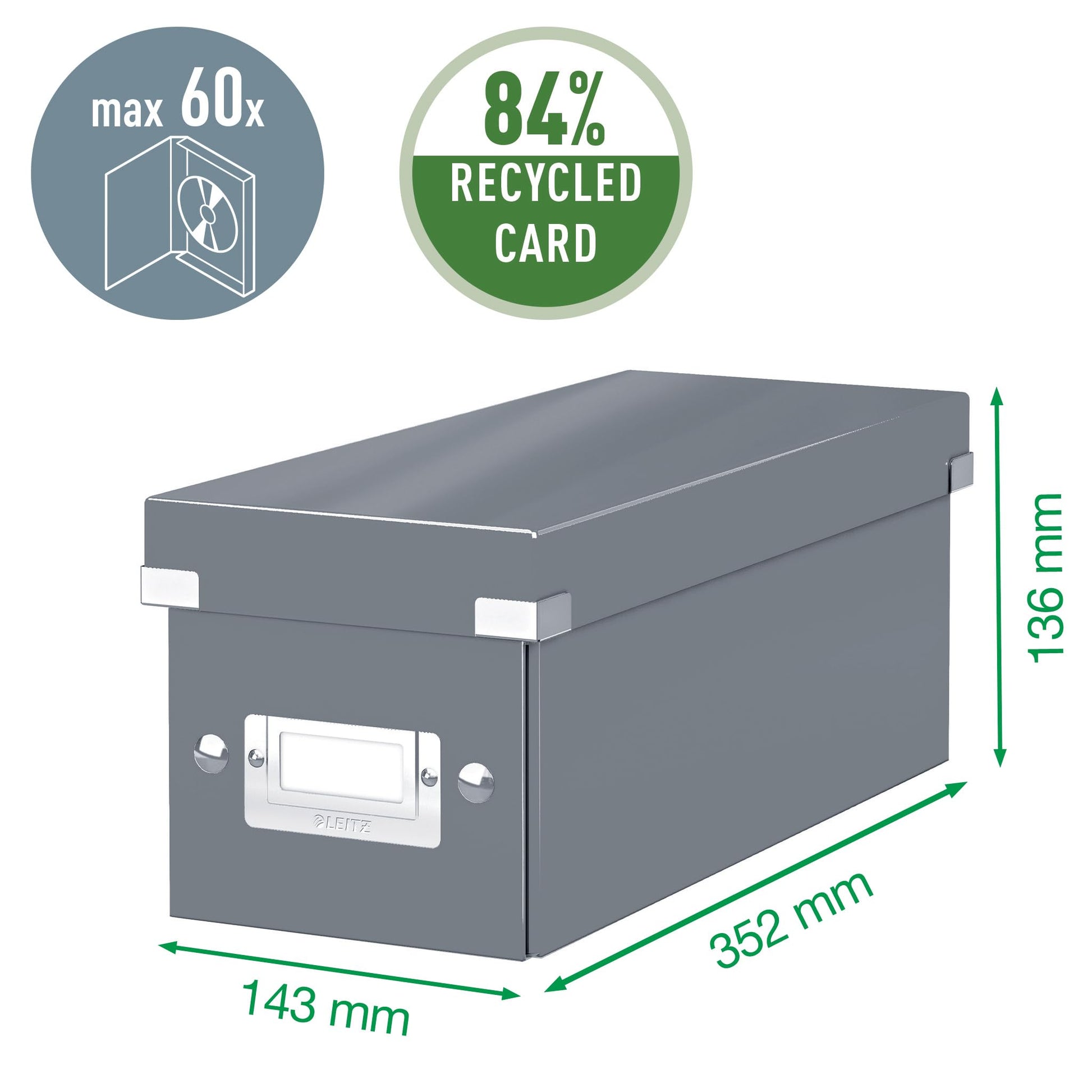 Leitz CD Storage Box, Ice blue, Click and Store Range, 60410051