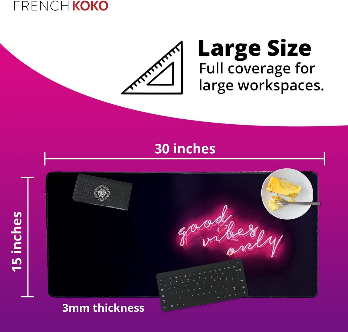 French KOKO Large Mouse Pad Desk Mat Protector Keyboard Pad Desktop Office School Decor Big