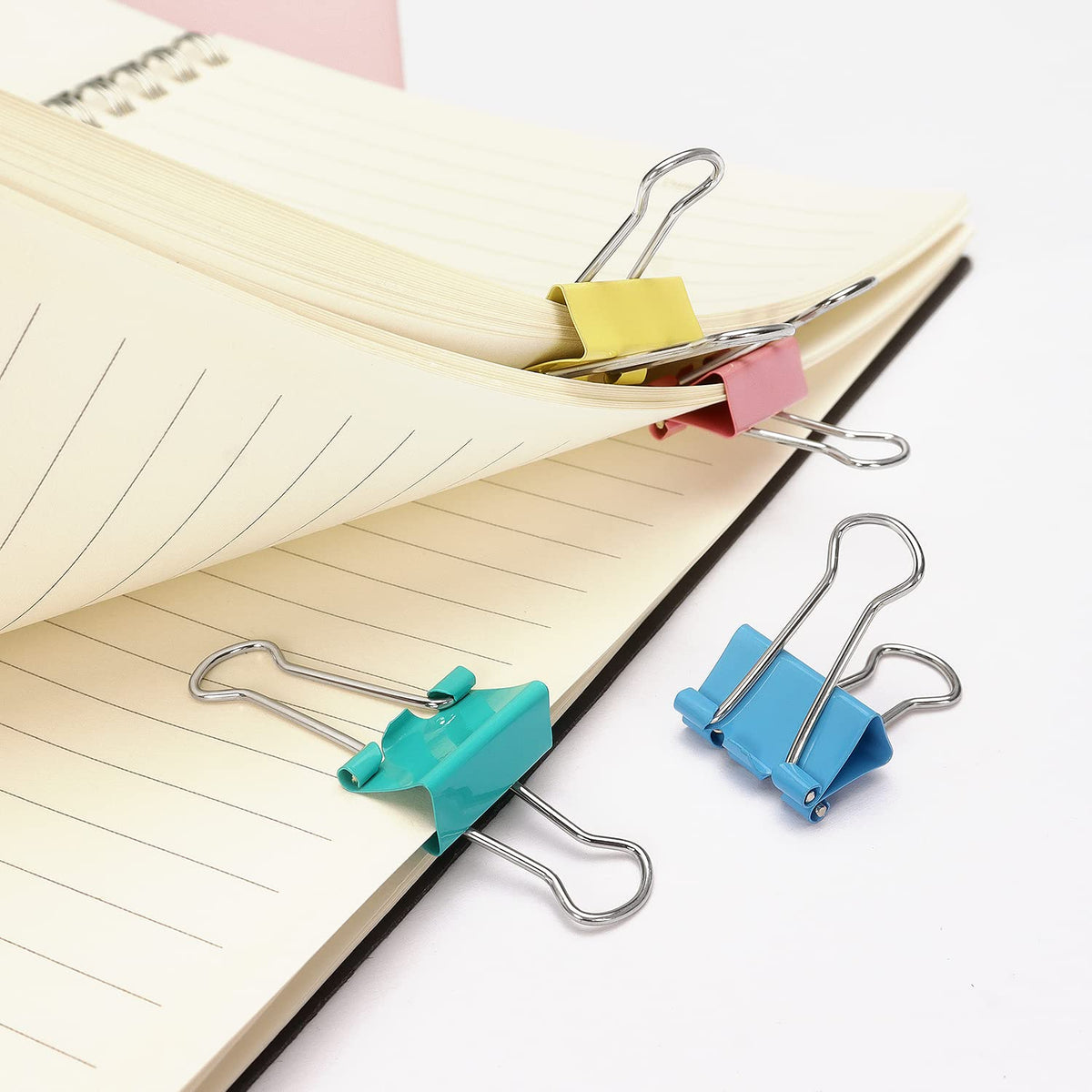 ZZTX 40 Pack Small Binder Clips 0.75 Inches Assorted Colors