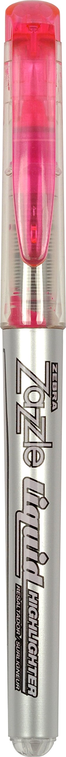 Zebra Zazzle Liquid Ink Highlighter, Chisel Tip, Pink, 12-Count