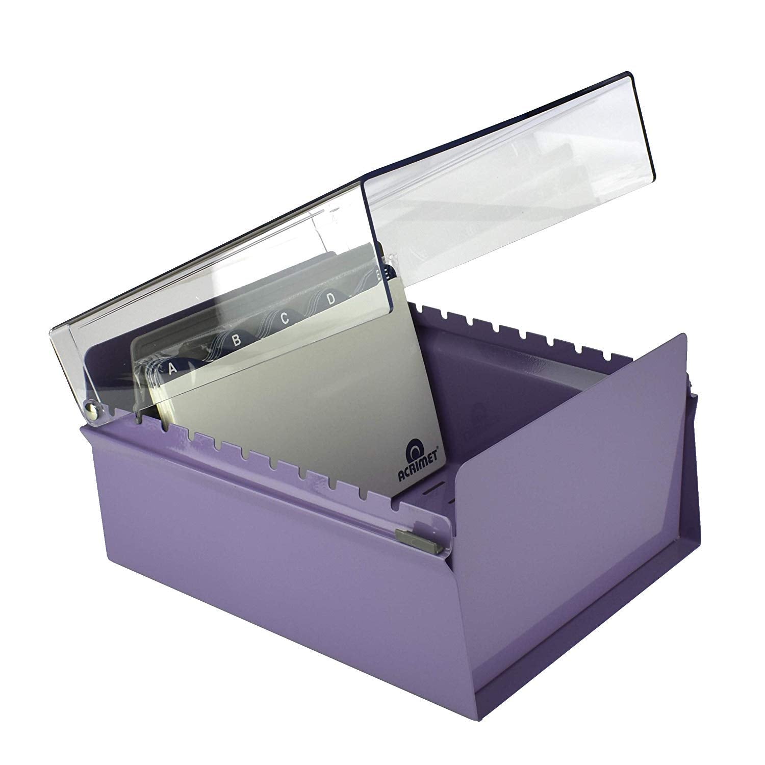 Acrimet 5 X 8 Card File Holder Organizer Box Metal Base Heavy Duty (AZ Index Cards and Divider