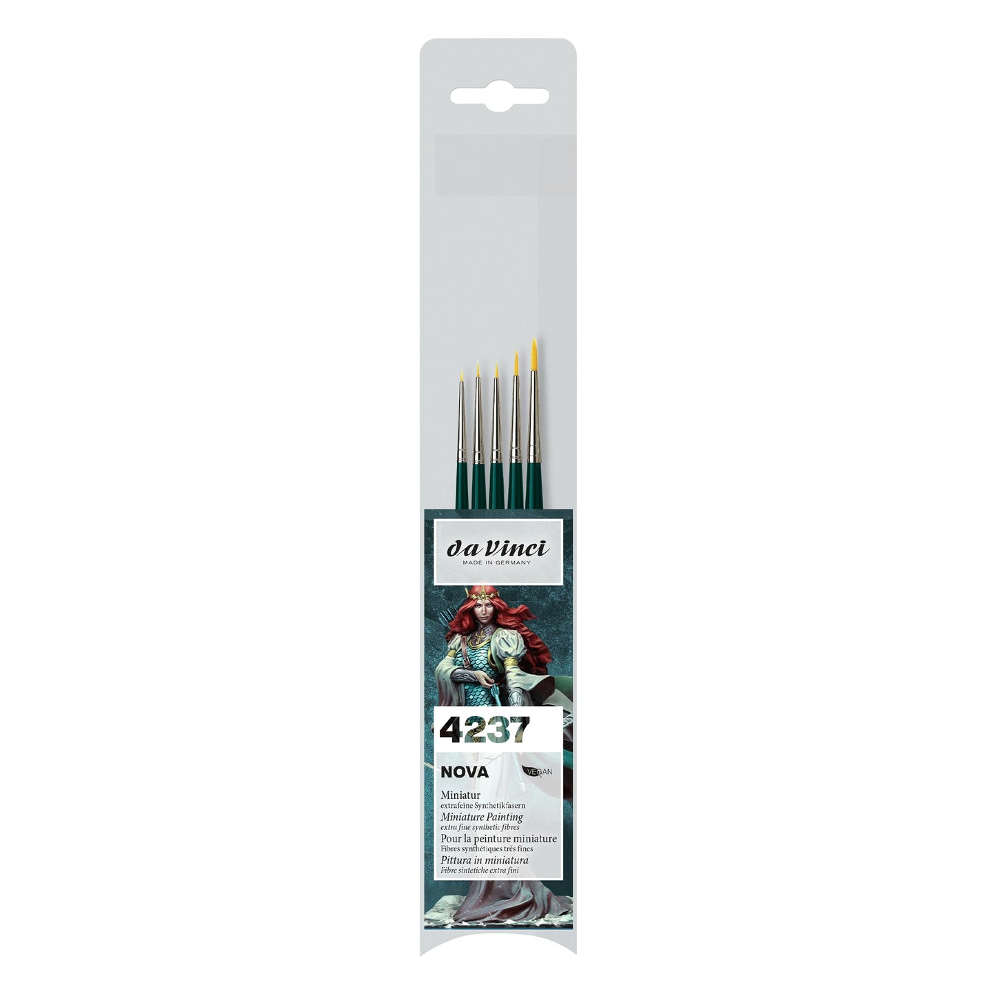 da Vinci Watercolor Series 4237-5 Brush Miniature Set - Nova Synthetics Multi-Media Mini Rounds