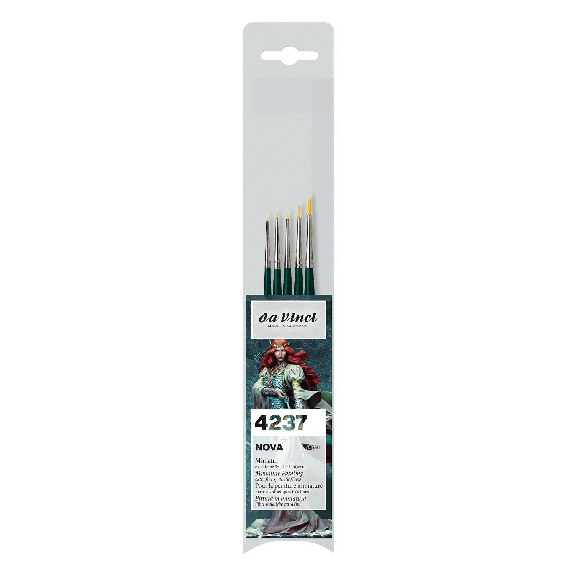 da Vinci Watercolor Series 4237-5 Brush Miniature Set - Nova Synthetics Multi-Media Mini Rounds