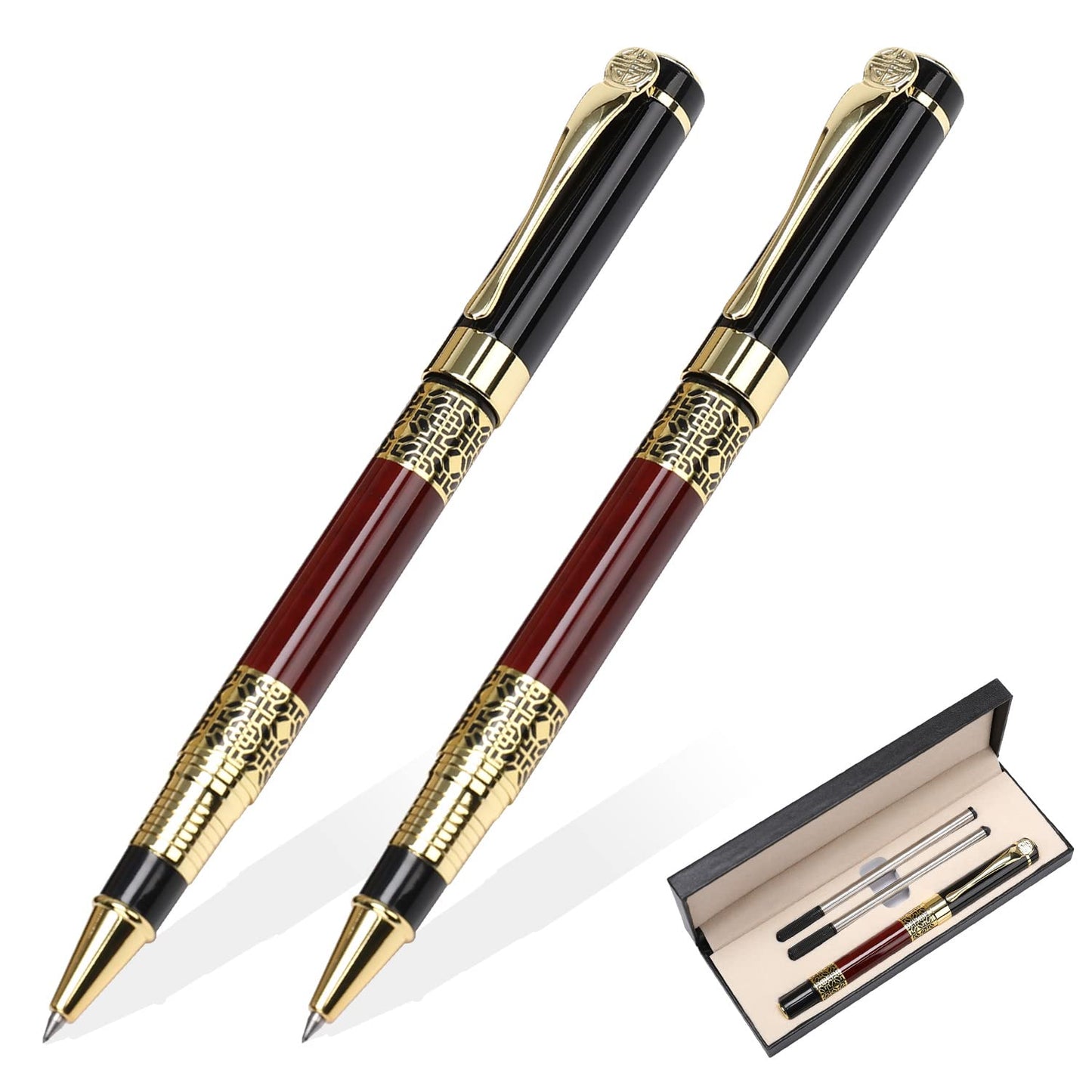 YIVONKA Ballpoint Pen Black Refill,Classical retro style Luxury Pen,Best Ball Pen Gift Set for Men