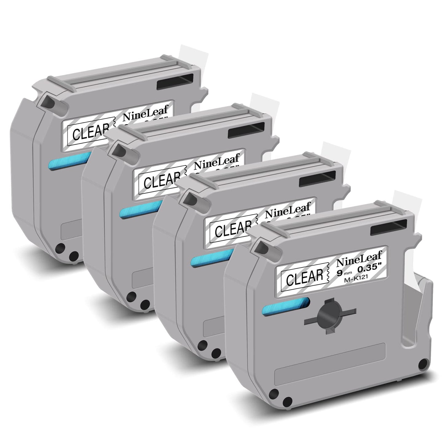 NineLeaf 4 Pack Compatible for Brother P-Touch M Label Tape M-K121