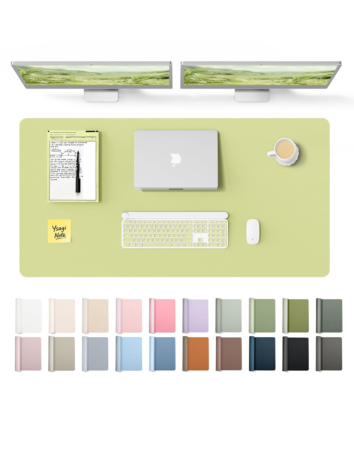 YSAGi Leather Desk Protector, Office Mat, Large Mouse Mat, Non-Slip PU Leather Blotter, Laptop Desk