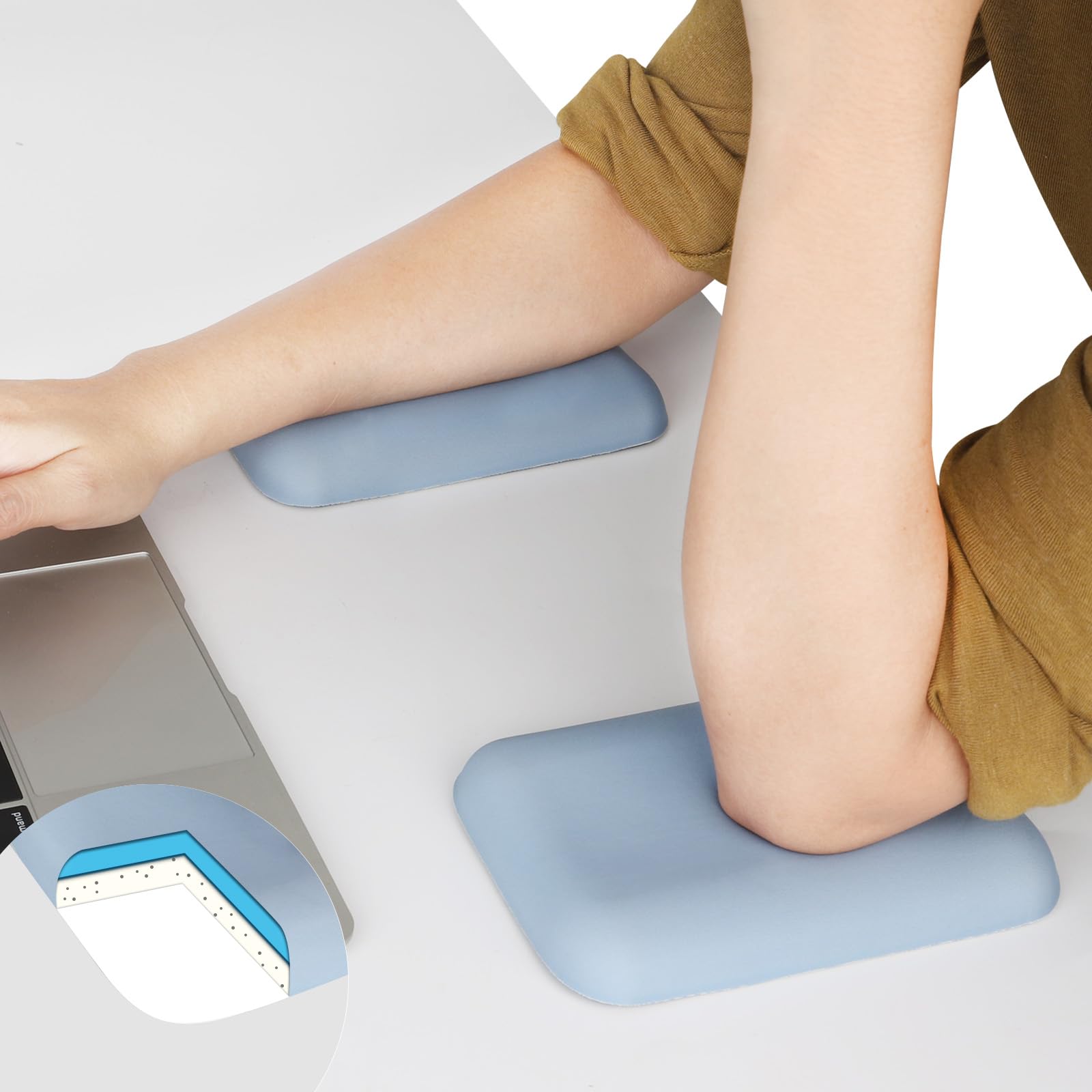Leolee Elbow Rest Pads for Desk, Gel Ergonomic Wrist Rest Arm Rest Pads