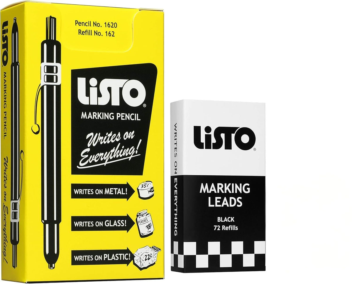 Bundle of Listo 1620 Marking Pencil/Grease Pencils/China Marking Pencils/Wax Pencils - Black, Box