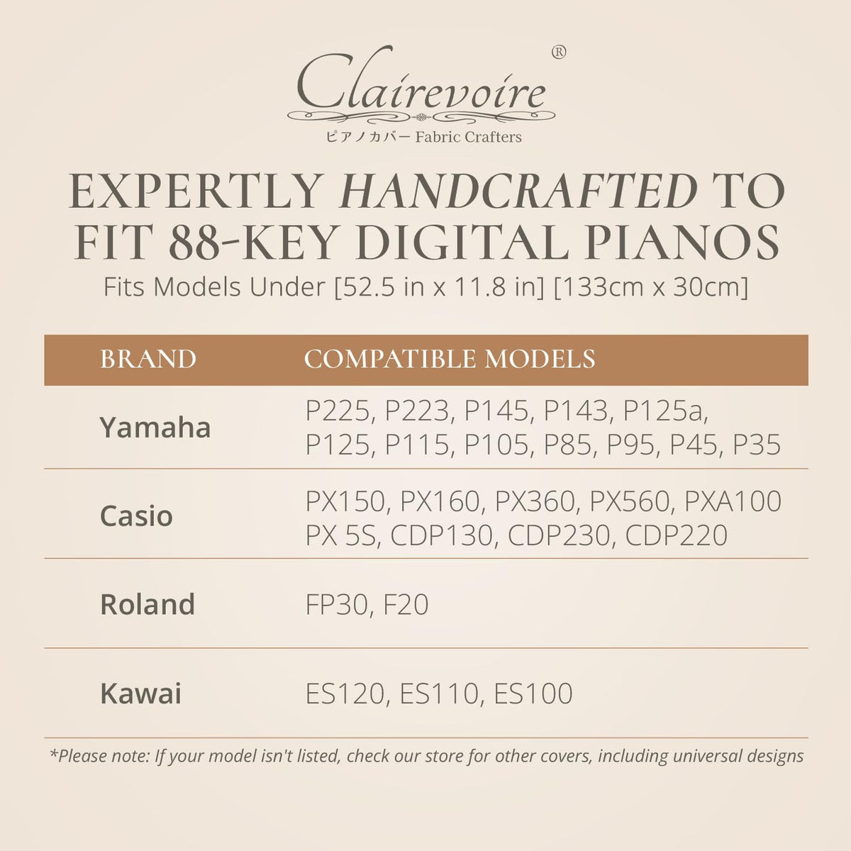 Digital Piano Cover for Yamaha - Piano Keyboard for P143, P225, P223, P145, P143, P125a, P125