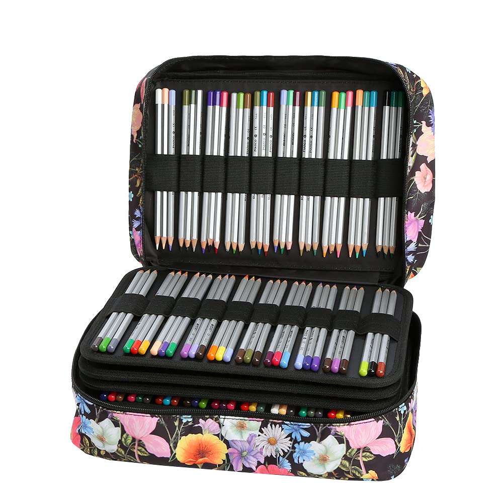Lbxgap 420 Slots Colored Pencil Case w/Handle & Shoulder Strap