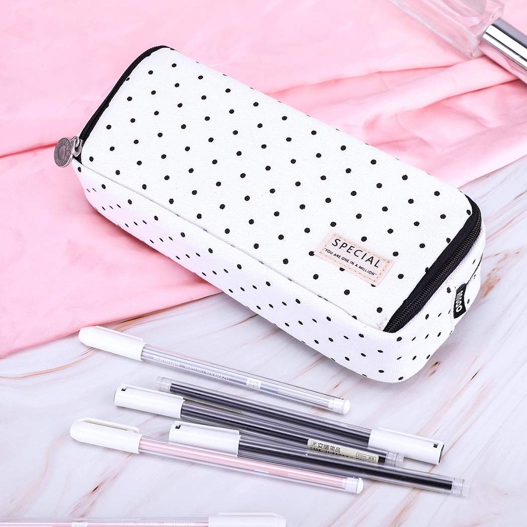 iSuperb Large Pencil Case Big Capacity Pencil Pouch 3 Compartments Pen Bag Canvas Marker Pen Bag