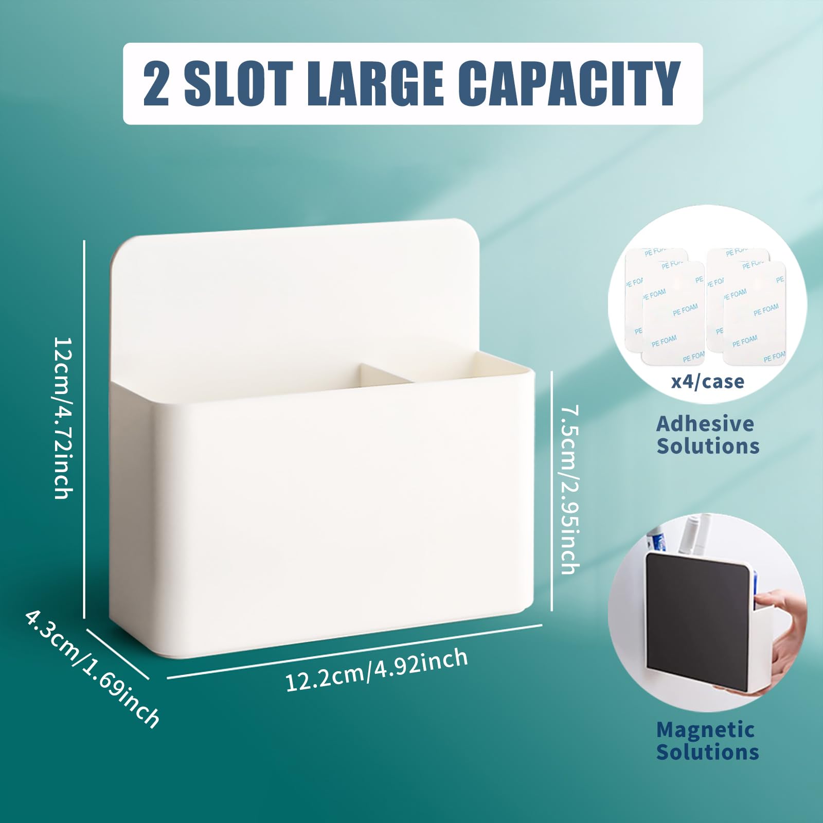 noonebutyou 4-in-1 Magnetic Marker Holder - Dry Erase, Wall Mount, Self-Adhesive Pen Holder for
