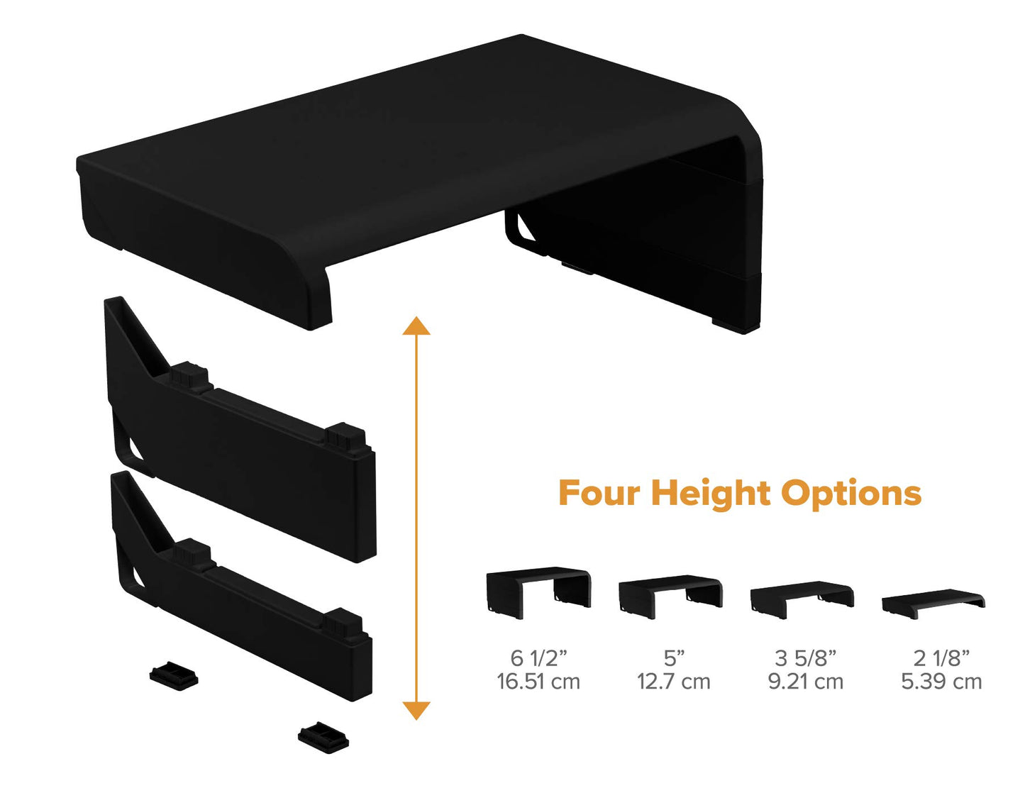 Bostitch Office Konnect Adjustable Monitor Stand Riser, 4 Height Adjustments, Built-In Cable