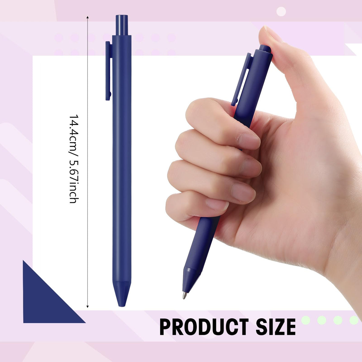 Teling 100 Pcs Ballpoint Pens Retractable Comfortable Cute Stylish Writing Pens in Medium Point 1.0