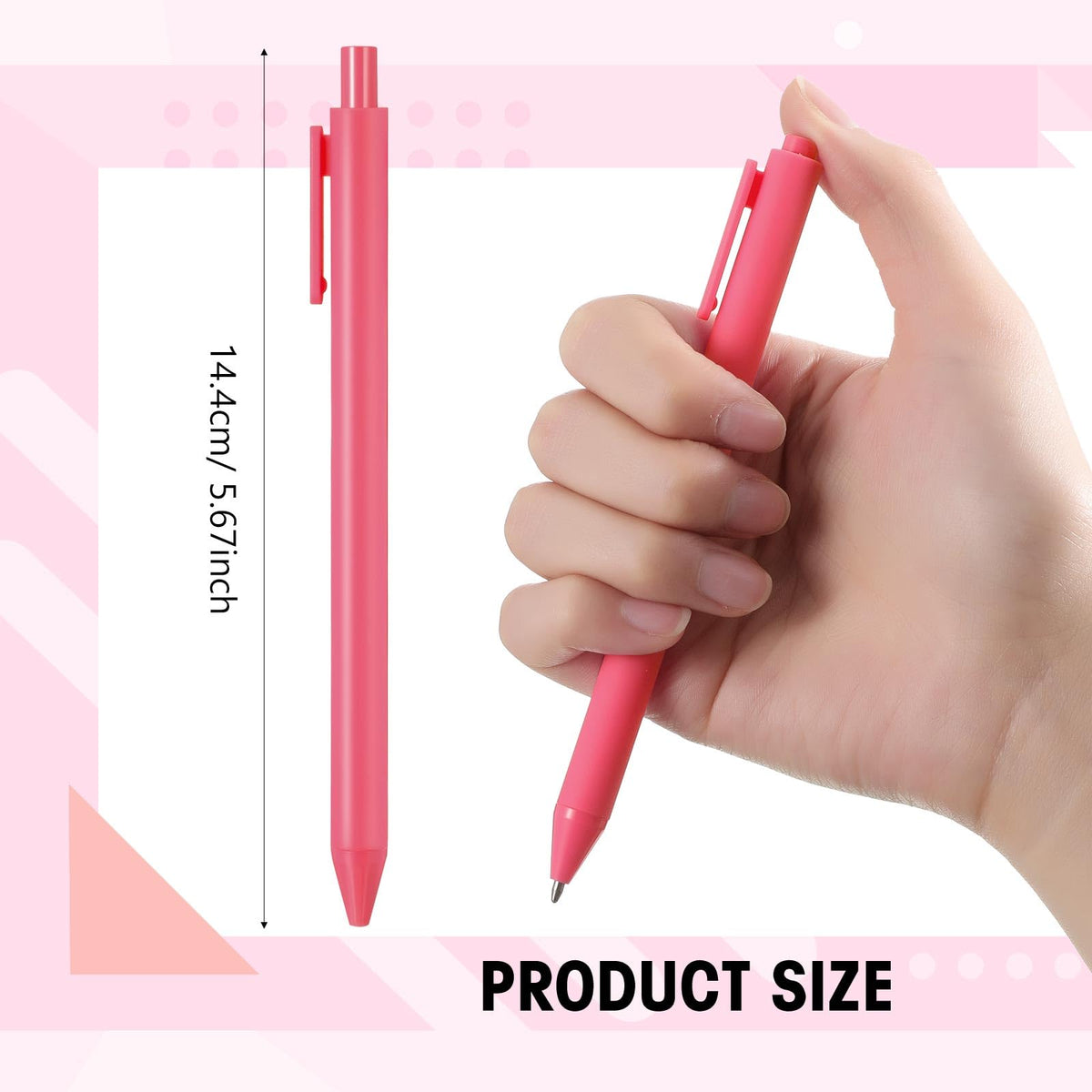 Fulmoon 50 Pcs Cute Pens Retractable 1.0mm, Rainbow Colors Black Ink