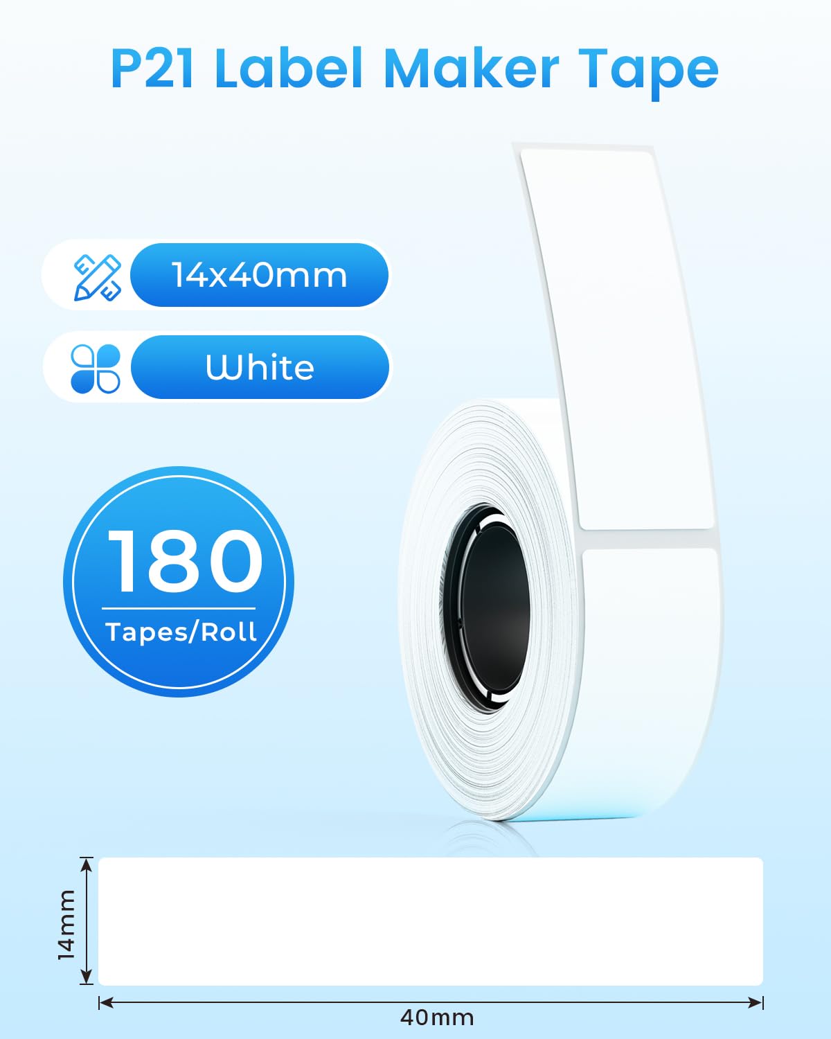 6 Rolls Compatible with Nelko P21 Label Maker Tape, 14x40mm