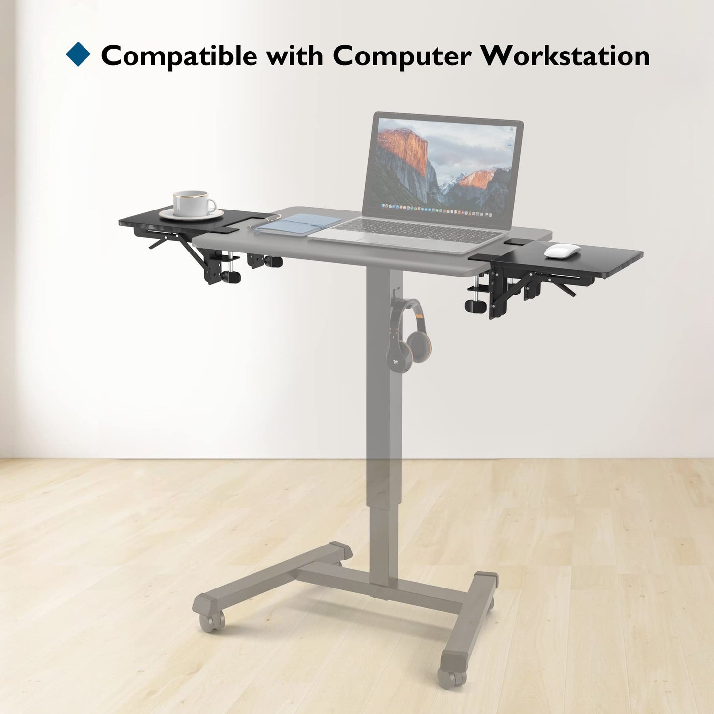 BONTEC Ergonomic Desk Extender Tray, 9.5"x9.1" Wrist Rest Shelf
