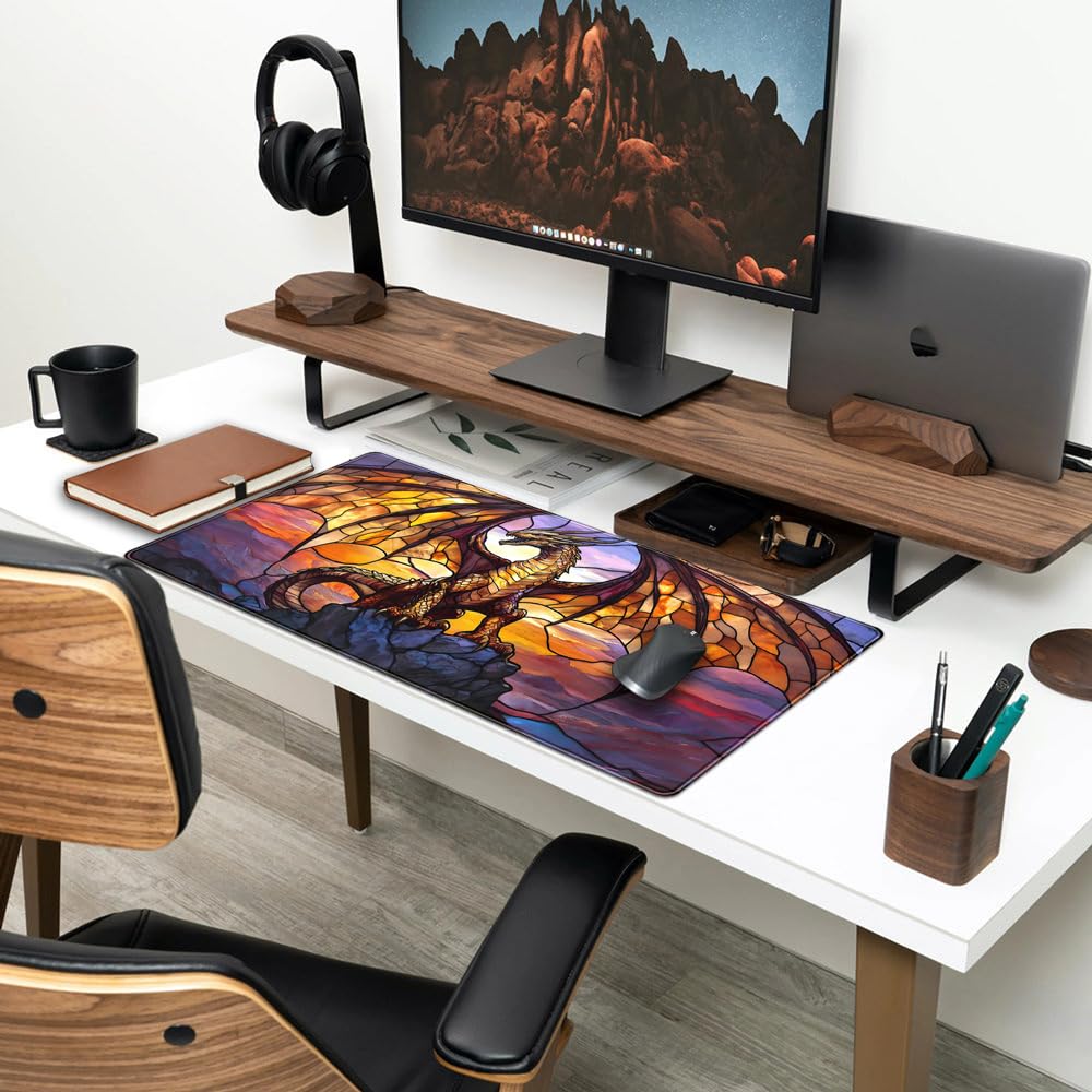 Dragon Desk Mat Large Mouse Pad XXL Extended Gaming, Gamer Gift Play Mat Desk Mousepad with