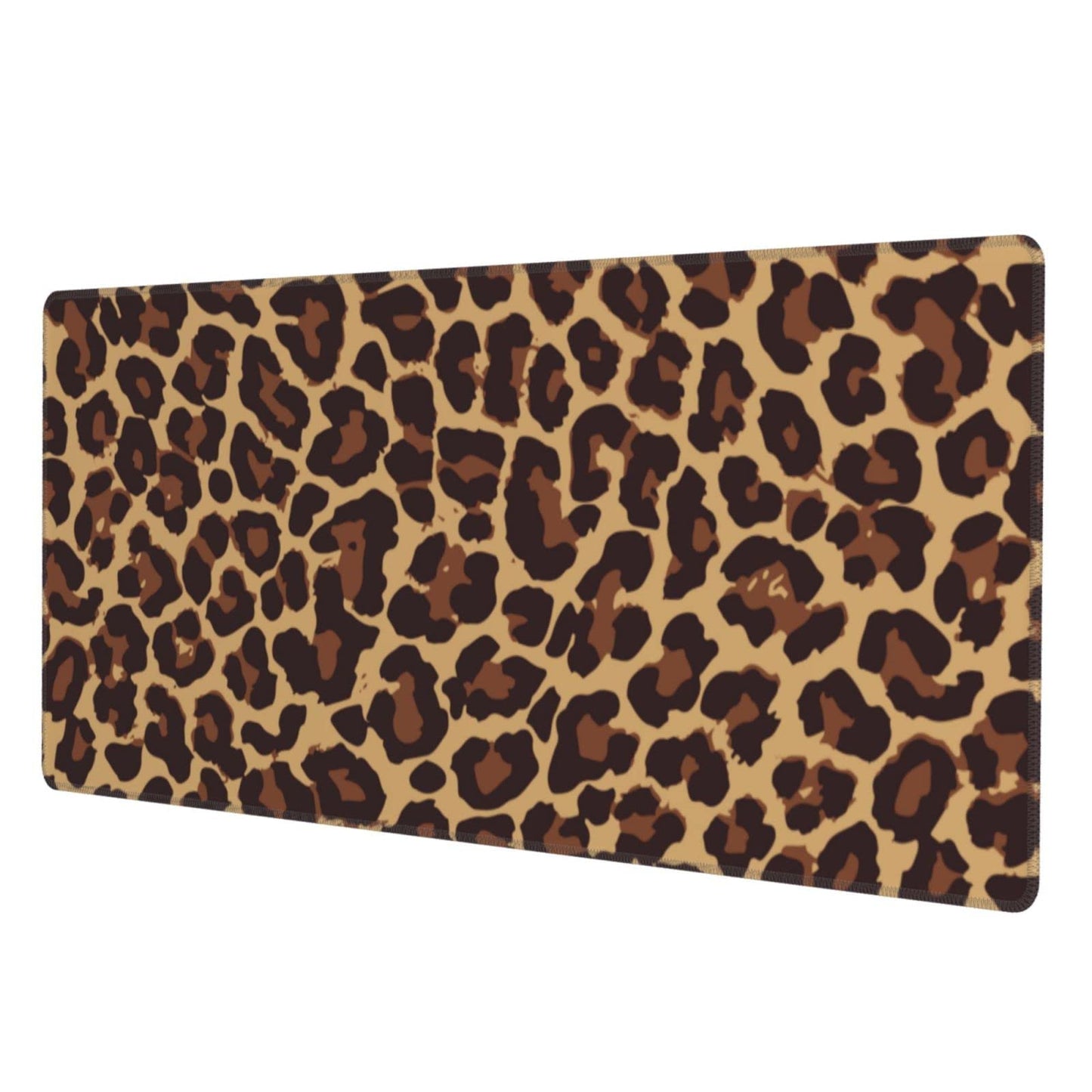 Leopard Print Gaming Mouse Pad Non Slip XL Large Mousepad Stitched Edge Rubber Base Desk Mat for